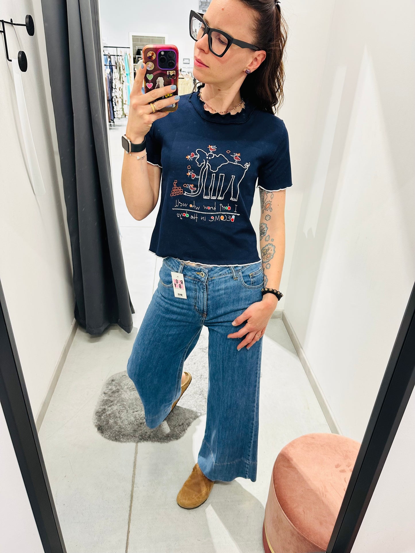 T-SHIRT CROP ELEFANTINO