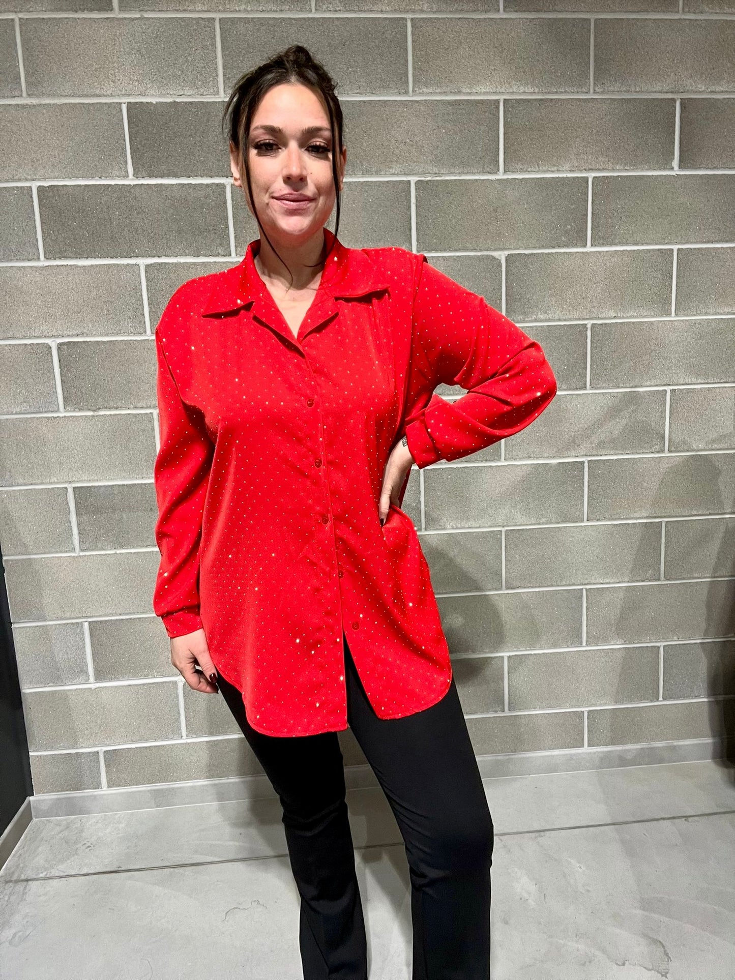 CAMICIA BRILLANTINI CURVY