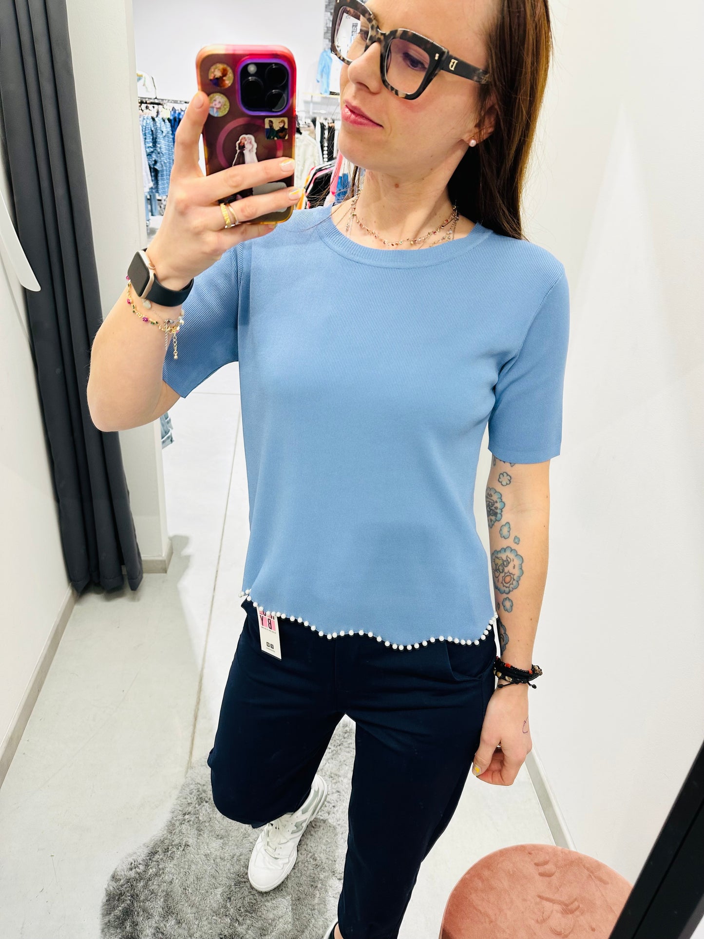 T-SHIRT VISCOSA PERLINE
