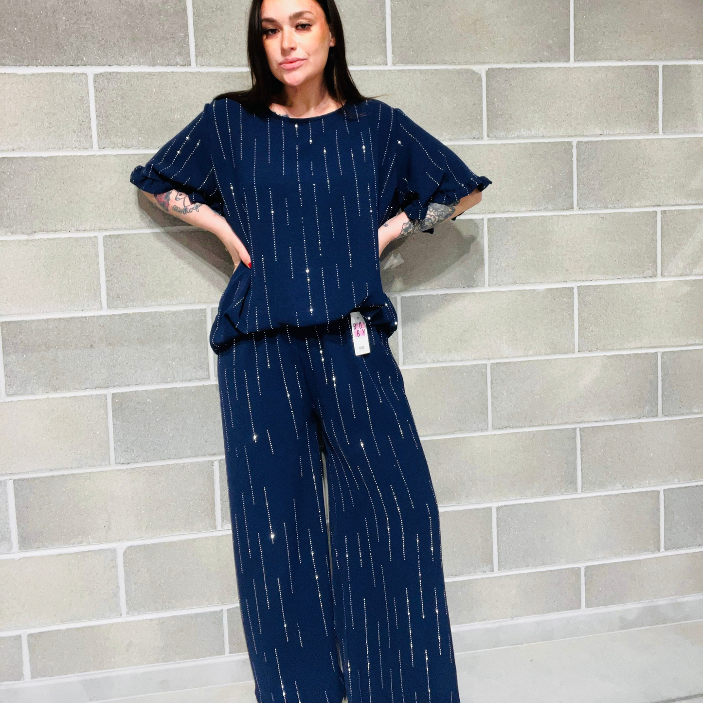 PANTA PALAZZO BRILLANTINI TINA CURVY