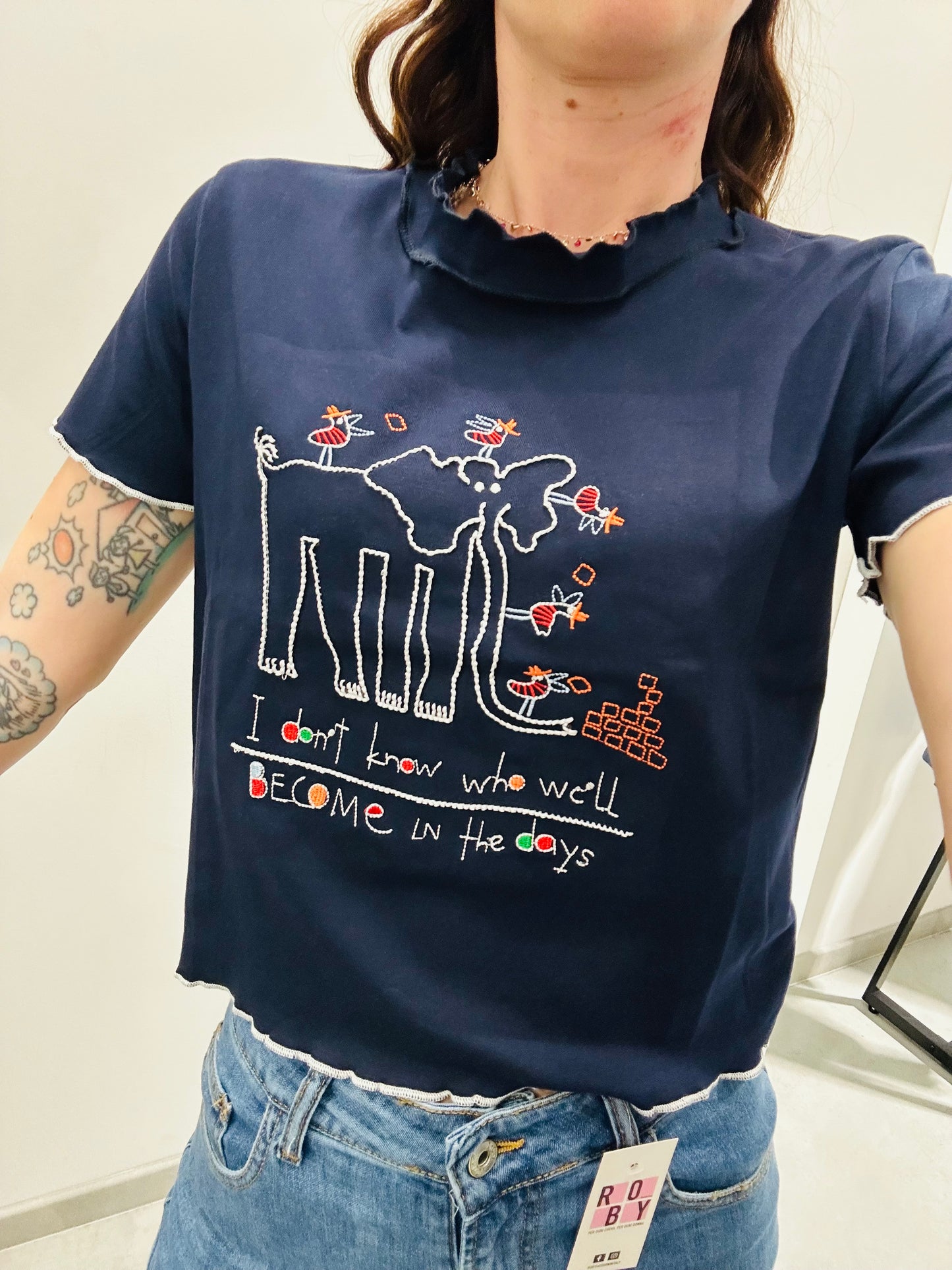 T-SHIRT CROP ELEFANTINO