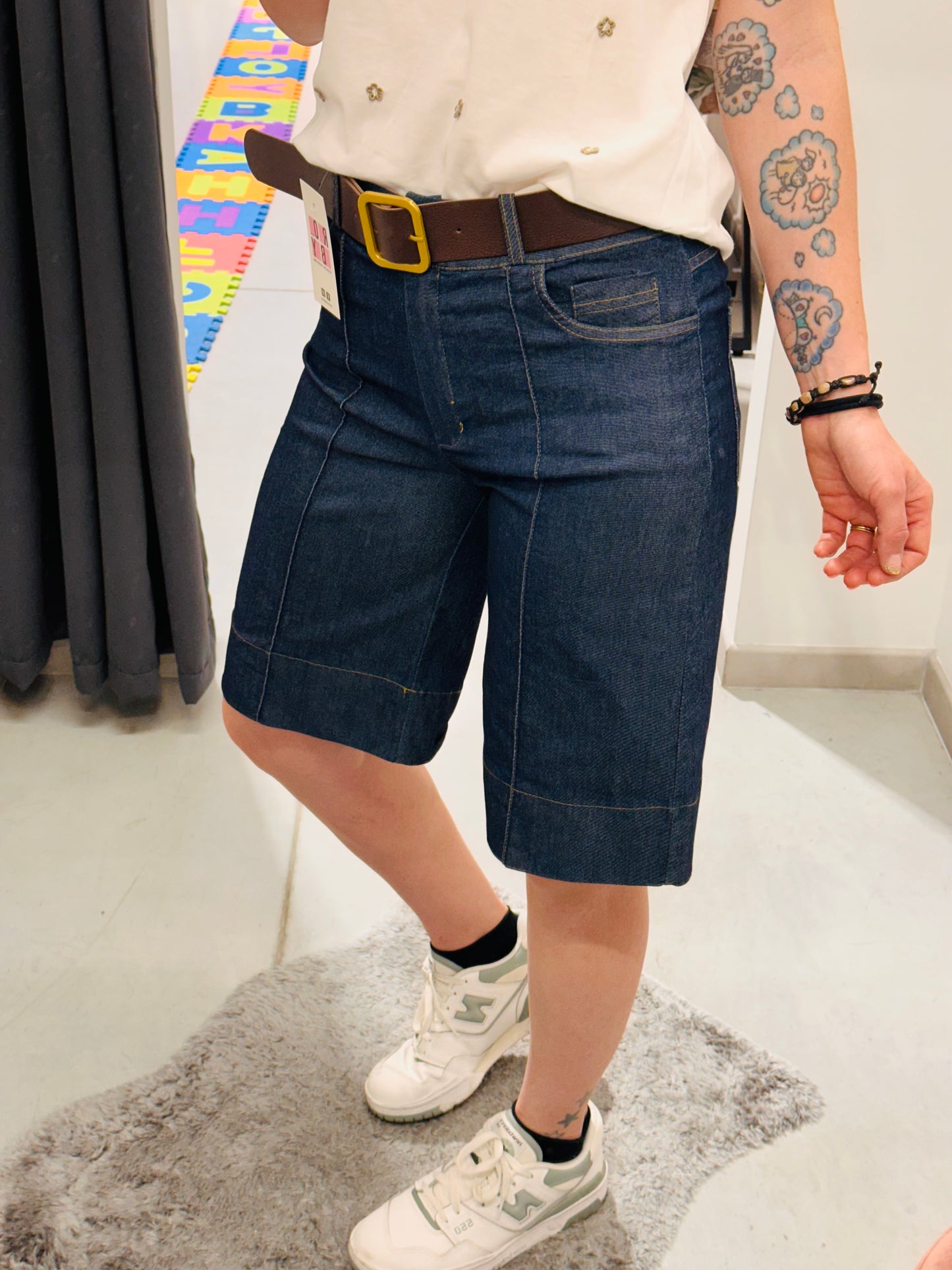 BERMUDA JEANS SCURO