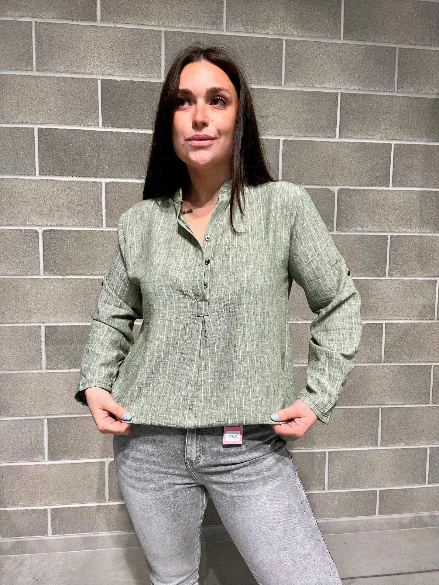 BLUSA OVER RIGHE LAMINATE CURVY