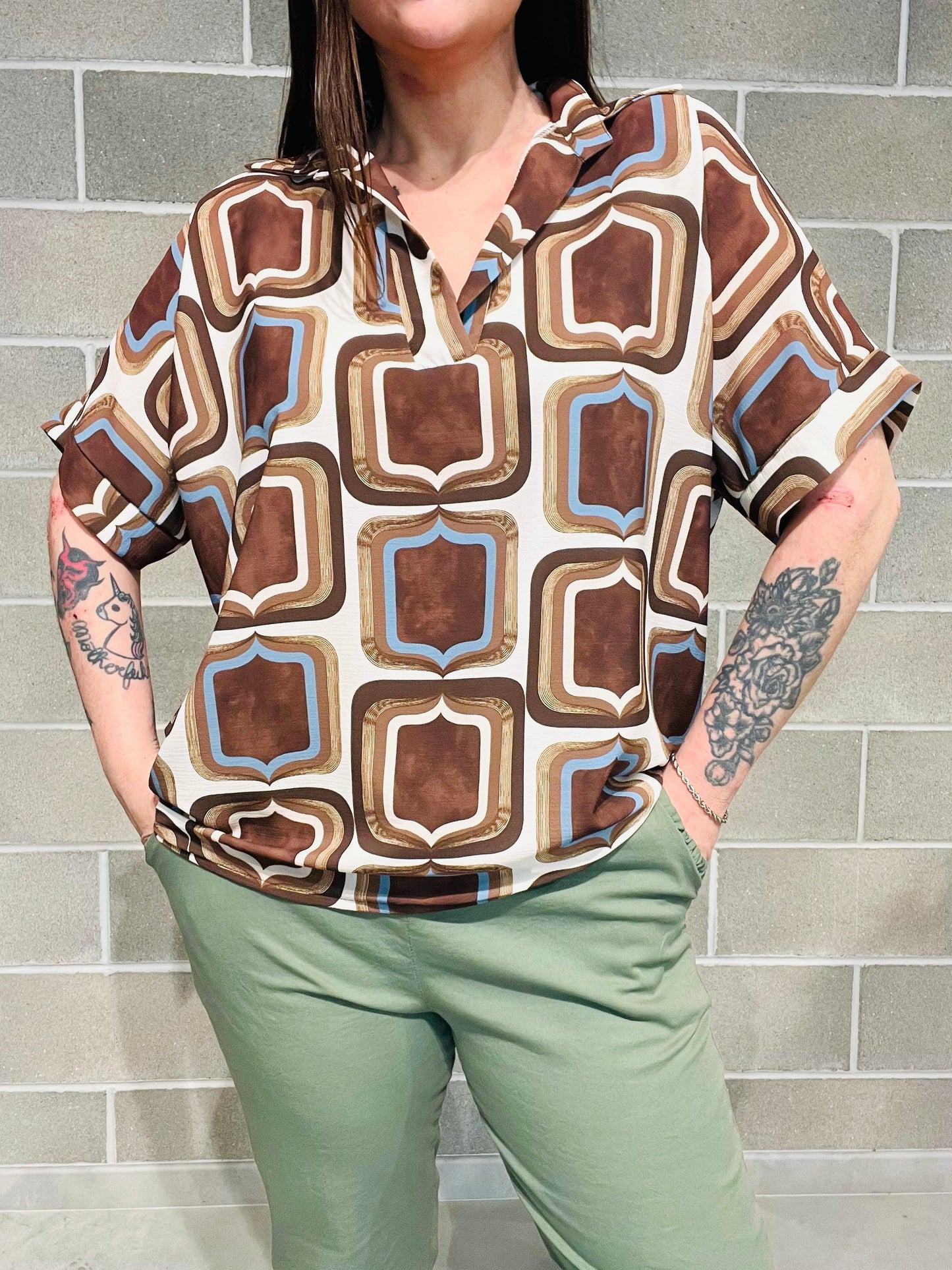 BLUSA QUADRI FANTASIA CURVY
