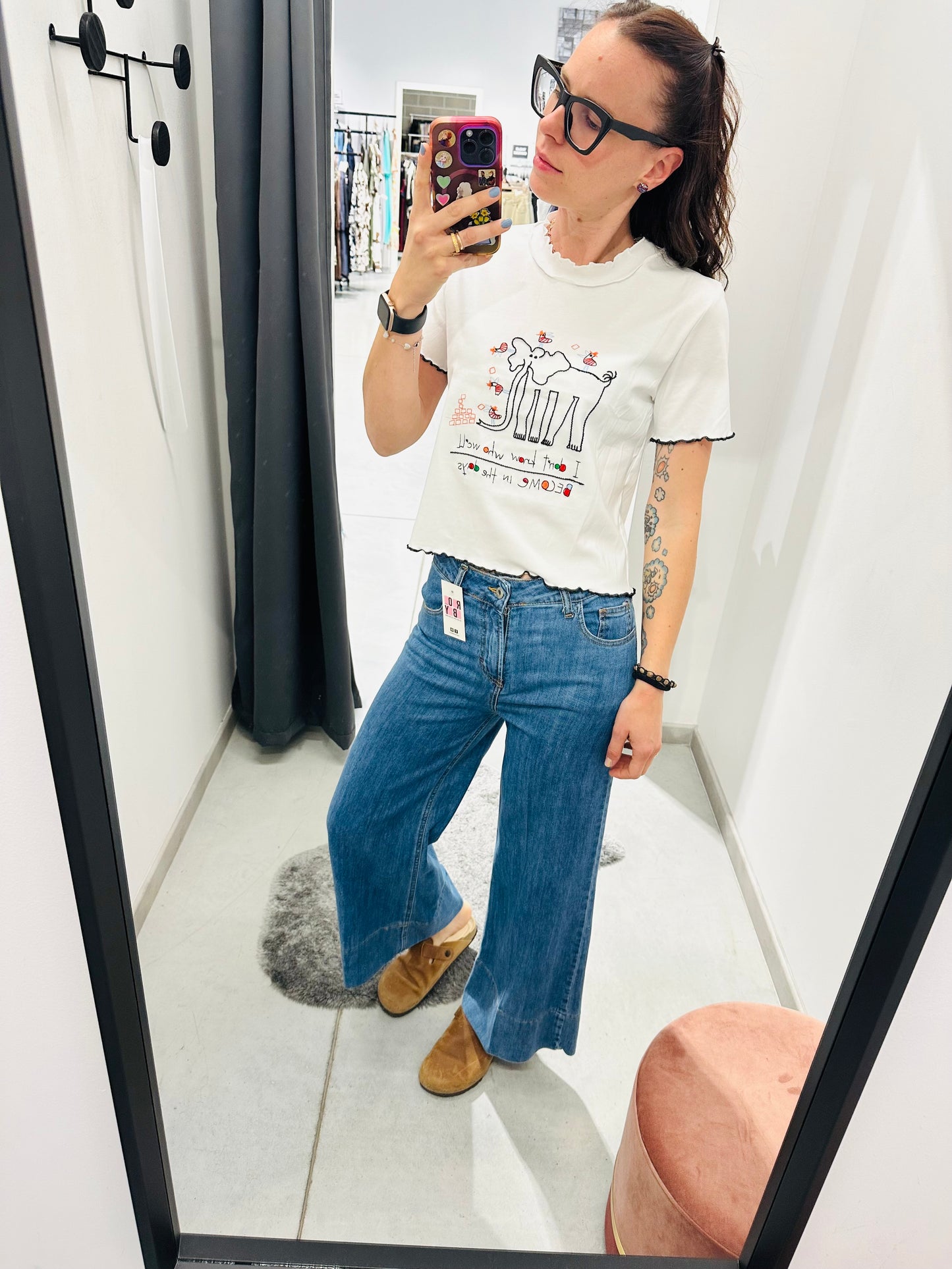 T-SHIRT CROP ELEFANTINO