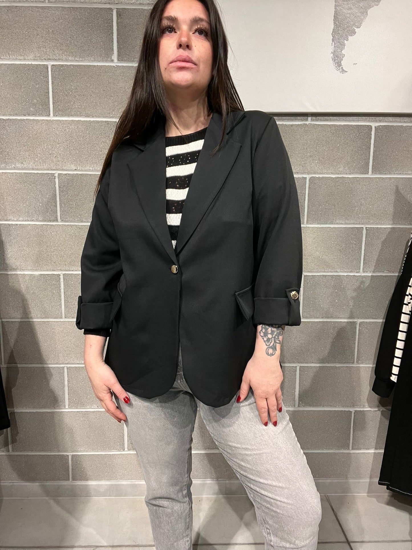 GIACCA BOTTONE GIOIELLO CURVY