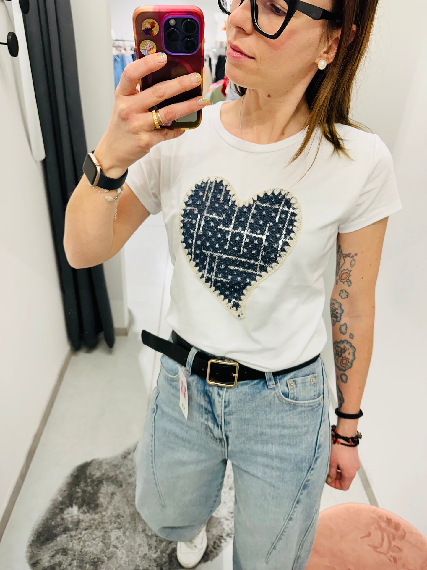 T- SHIRT ELLY CUORE PAILLETTES