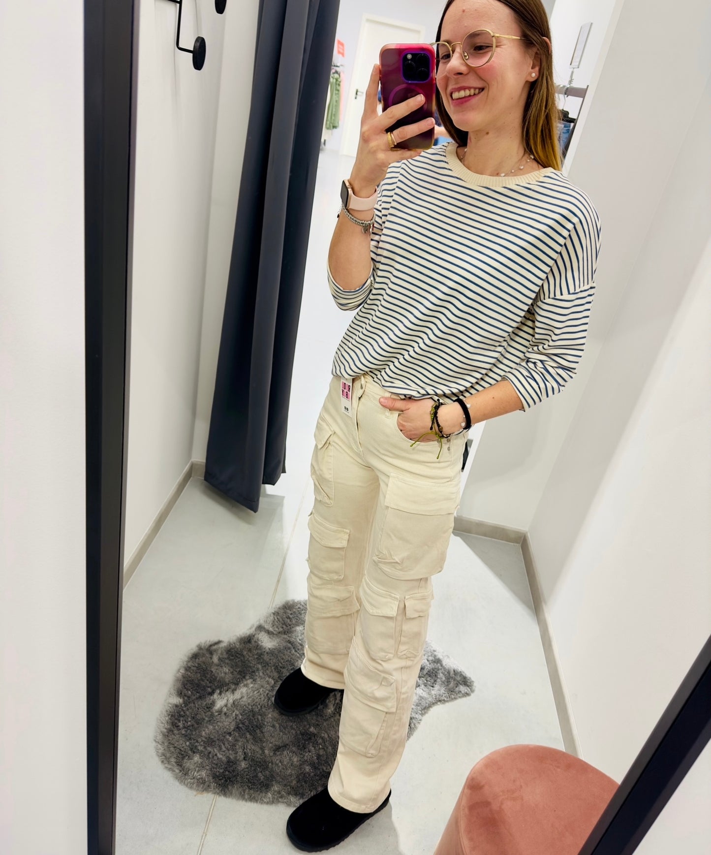 JEANS CARGO KISS PINK
