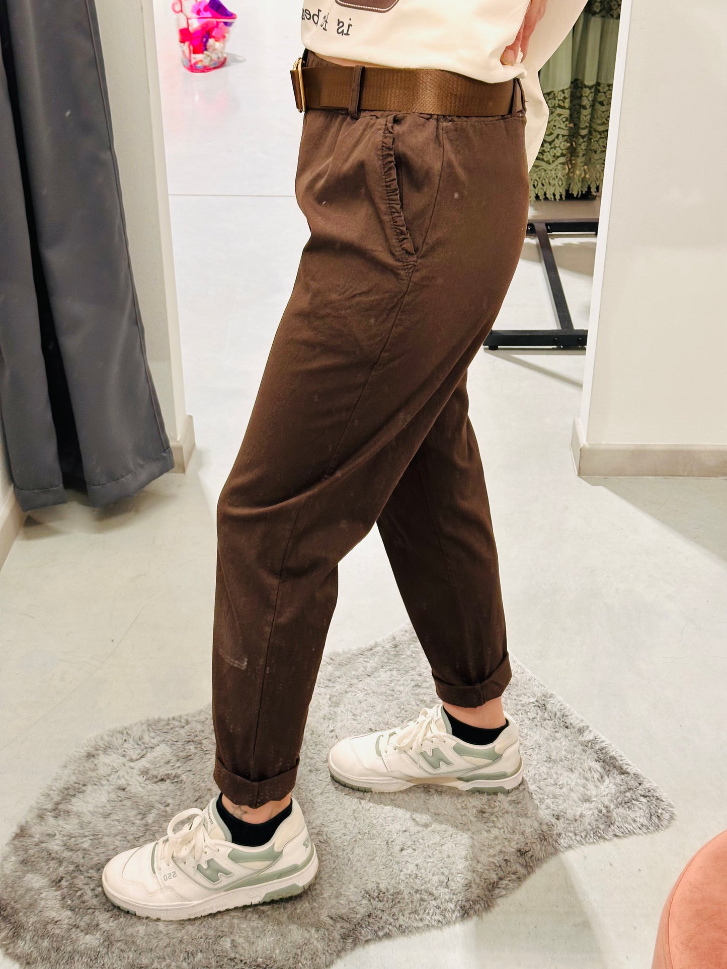 PANTALONI COTONE TASCHE ROUGE CURVY