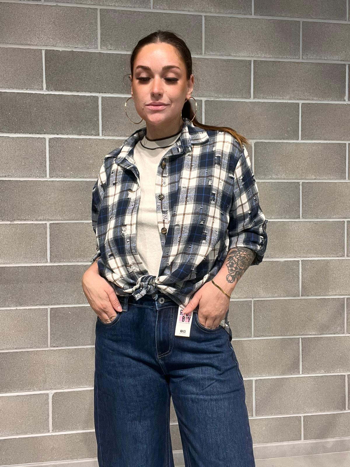 CAMICIA CALDO COTONE TRAFORATA DAZY