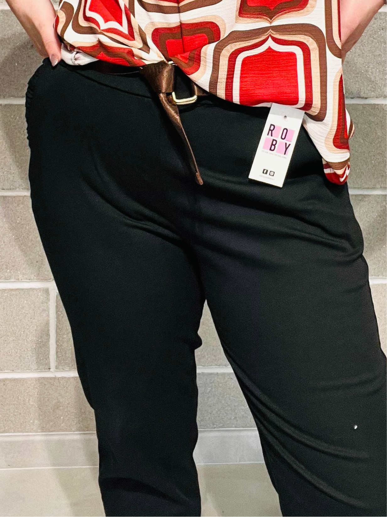 PANTALONI COTONE TASCHE ROUGE CURVY