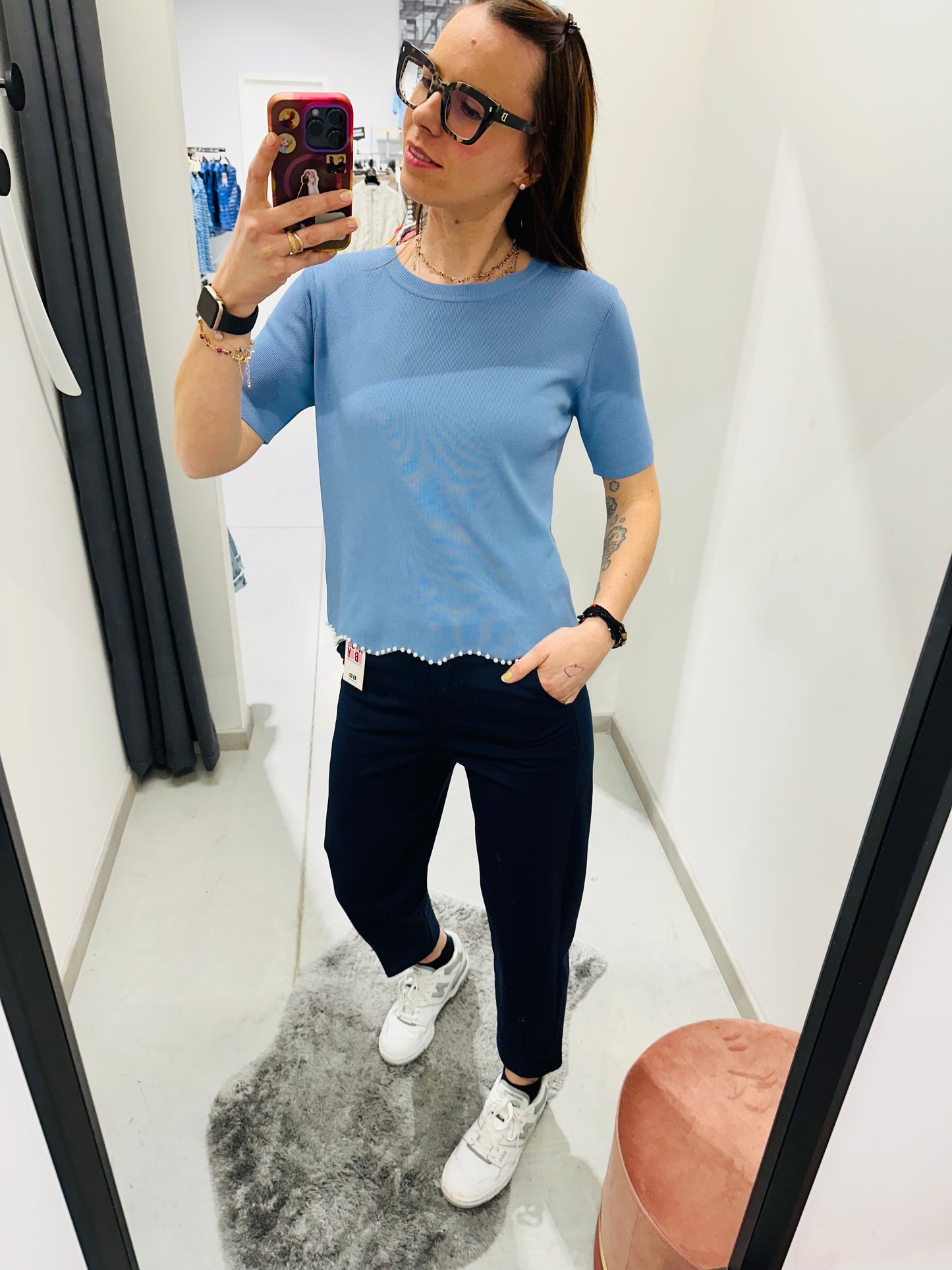 T-SHIRT VISCOSA PERLINE