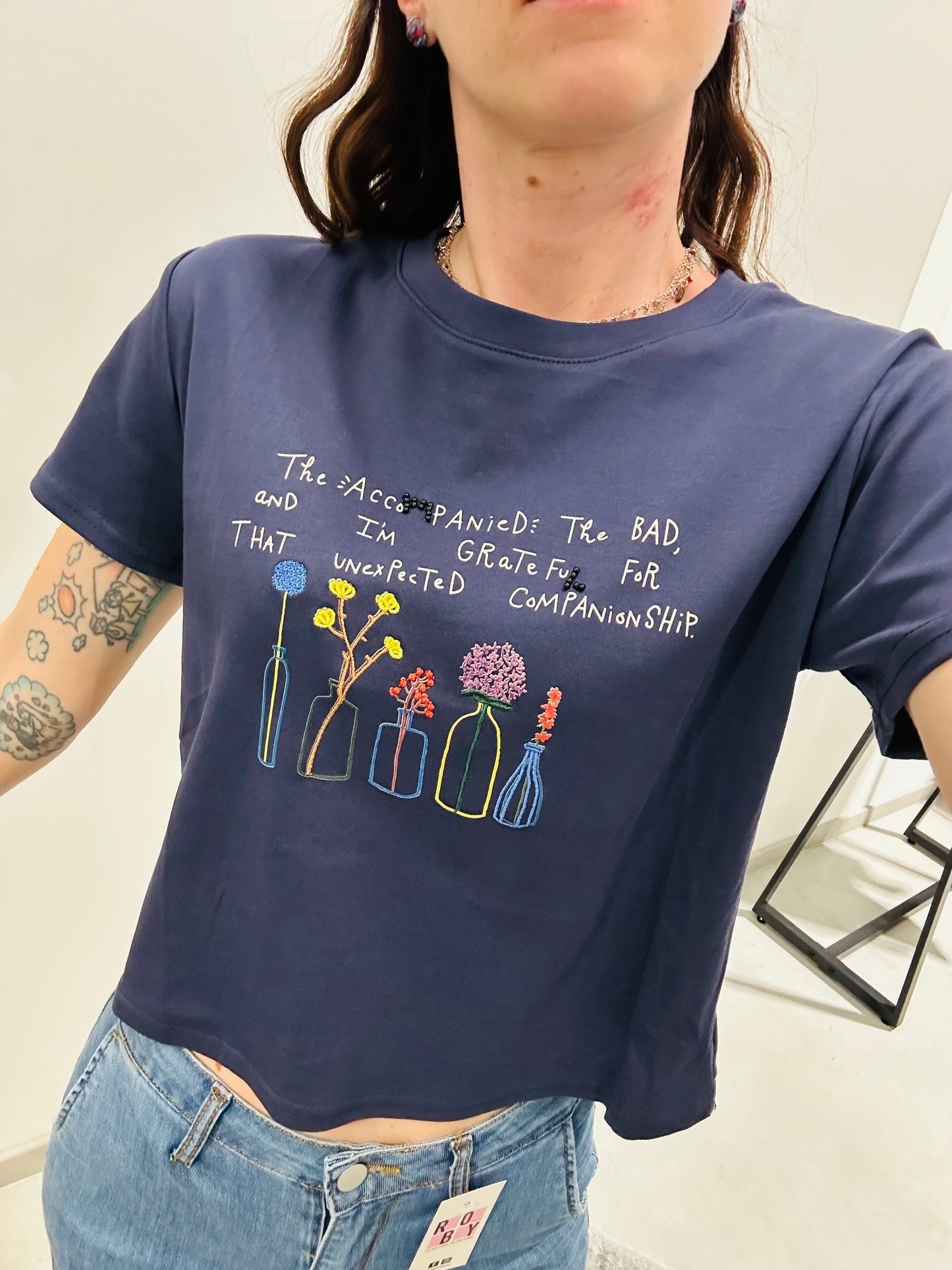 T-SHIRT CROP PIANTINE