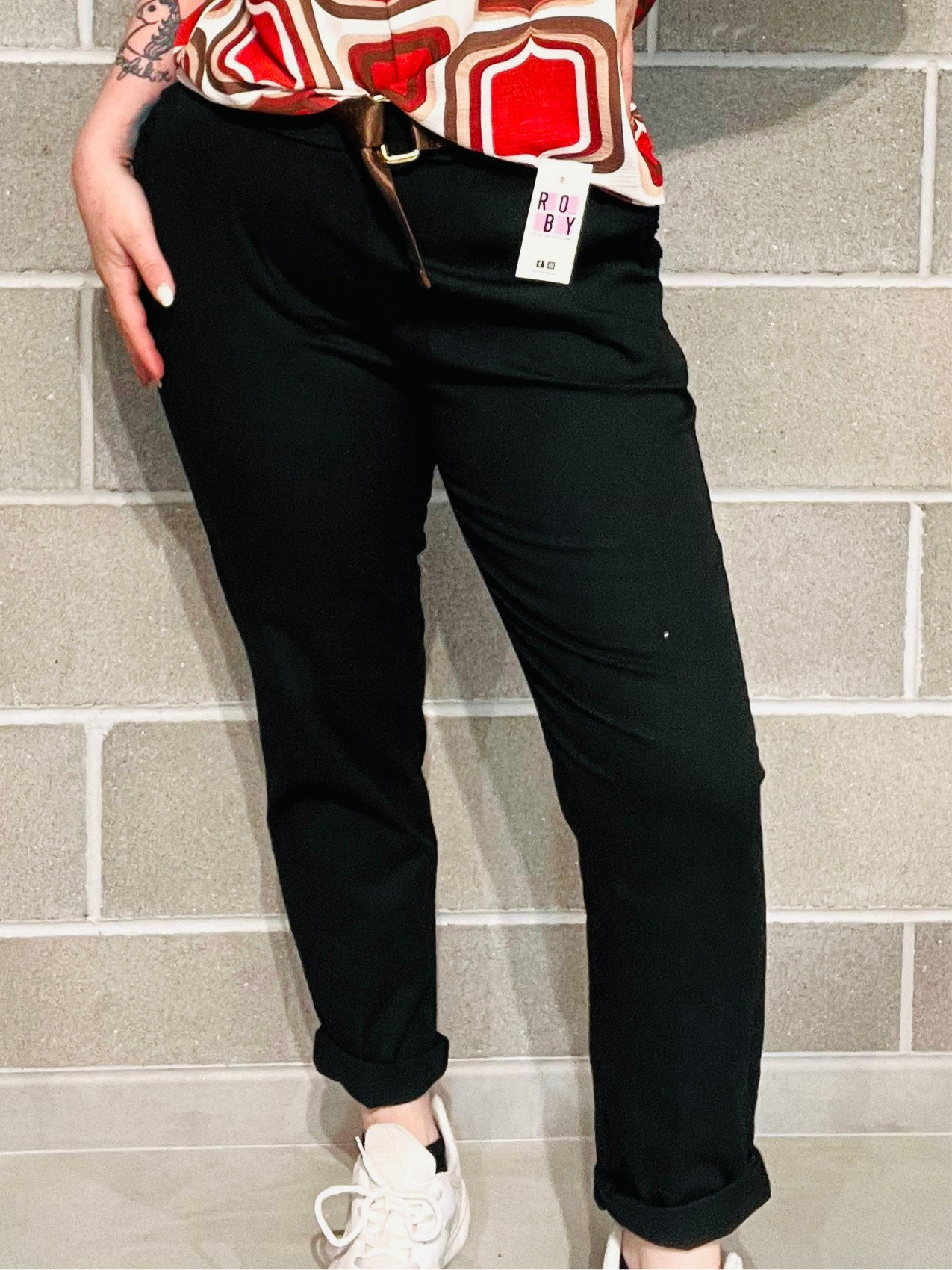 PANTALONI COTONE TASCHE ROUGE CURVY