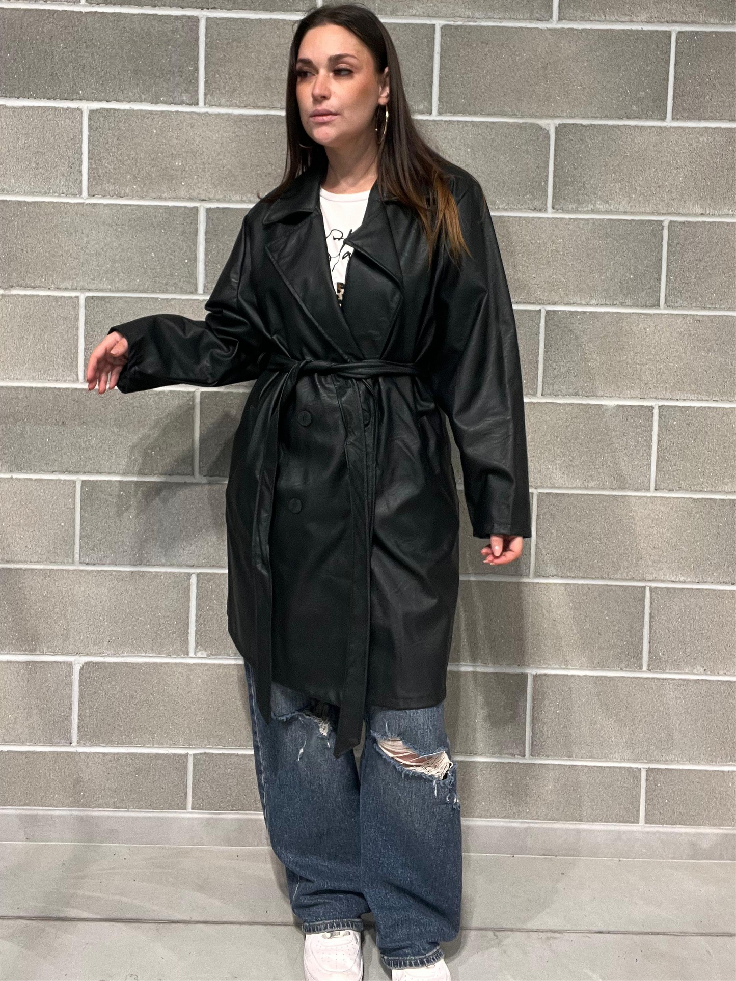 TRENCH DOPPIOPETTO ECOPELLE CURVY