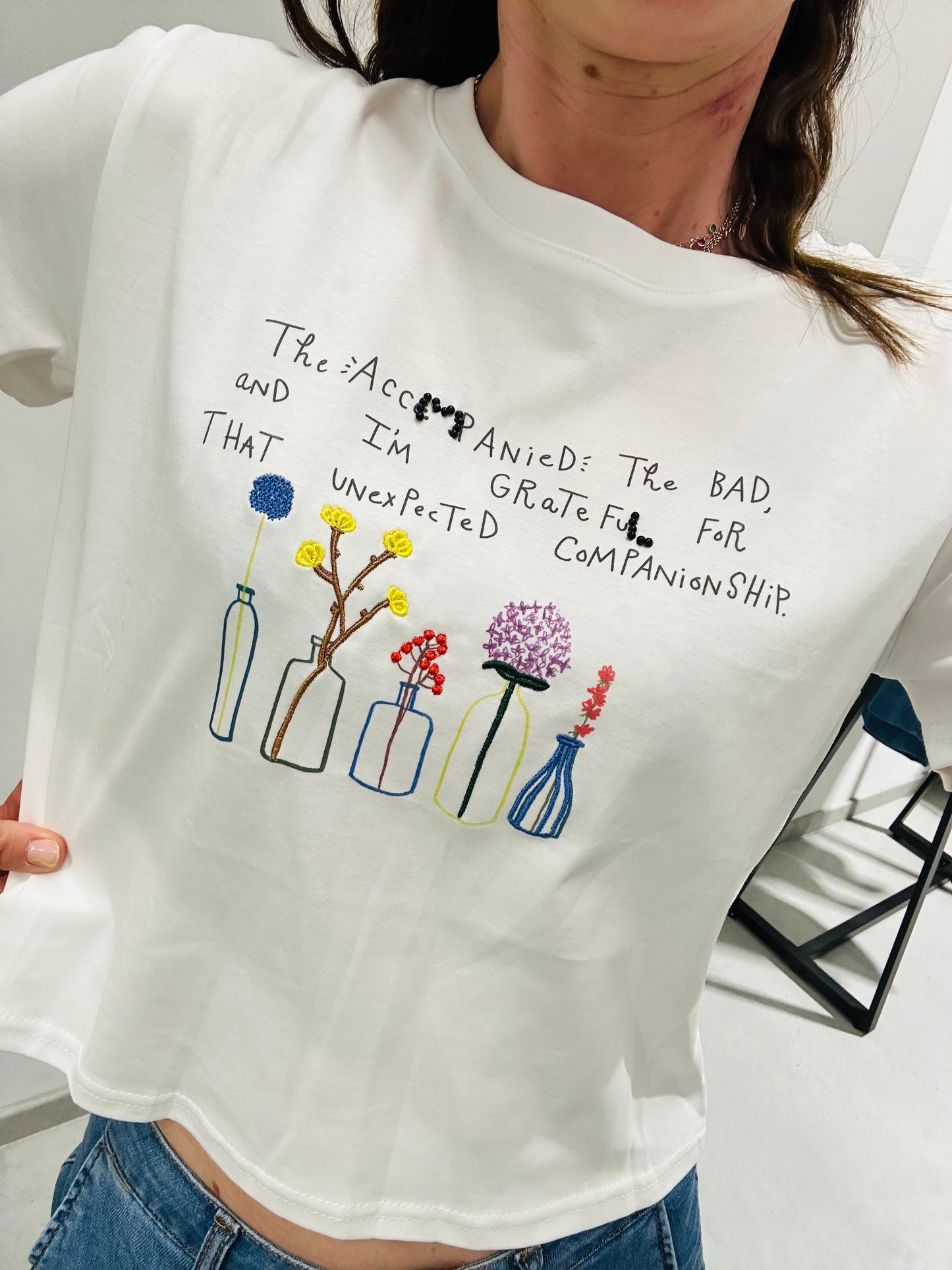 T-SHIRT CROP PIANTINE