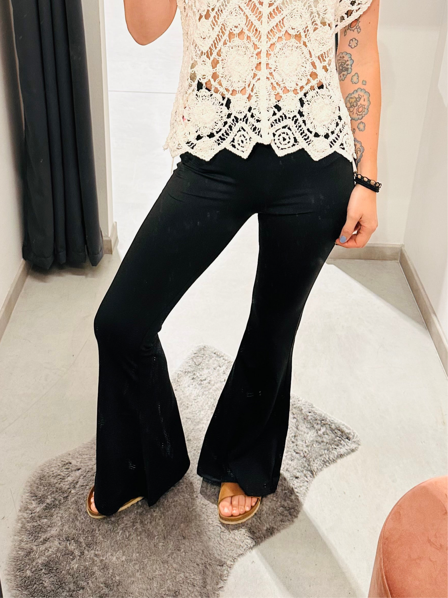 PANTALONI ZAMPA TESSUTO TECNICO