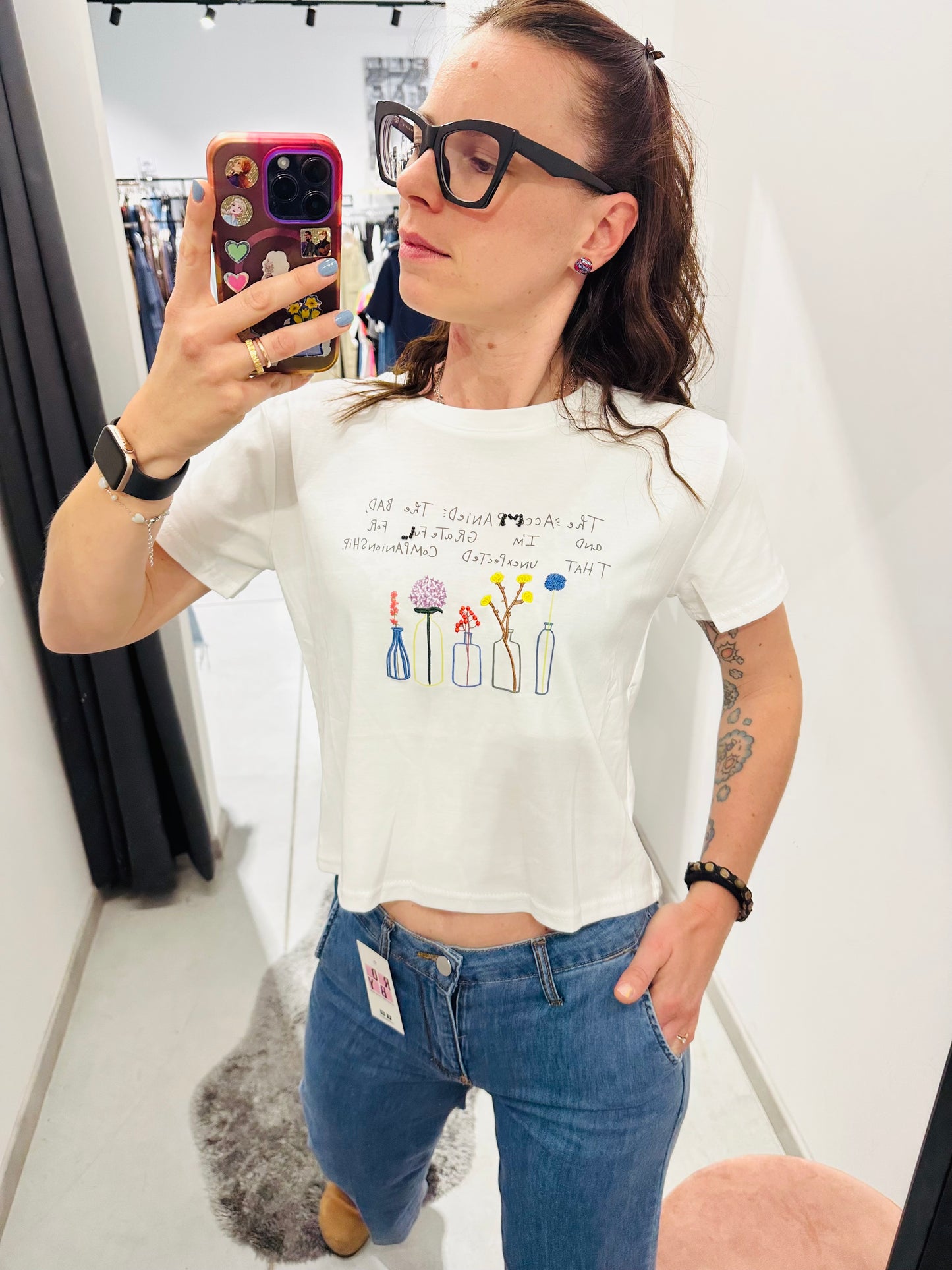 T-SHIRT CROP PIANTINE