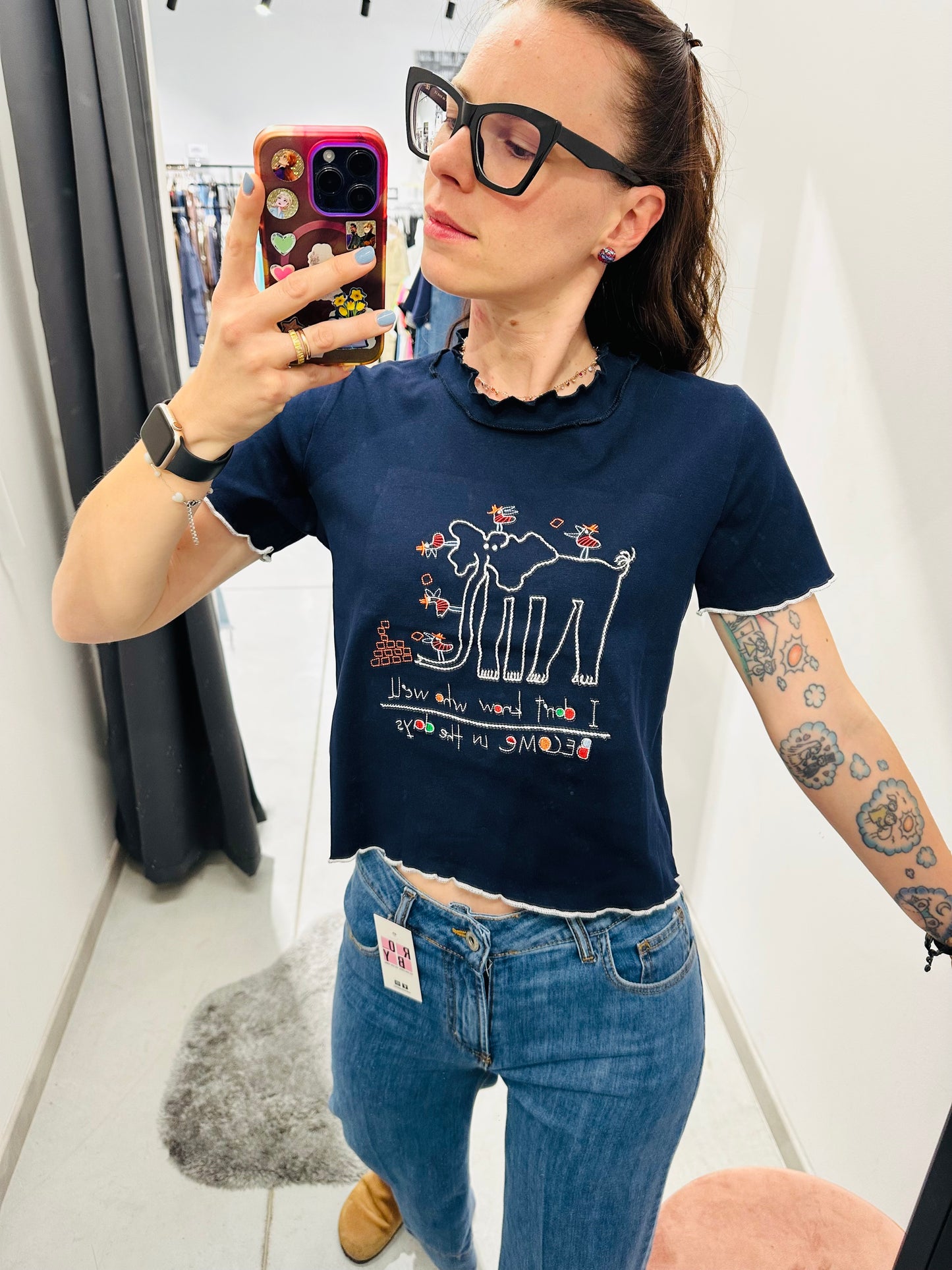 T-SHIRT CROP ELEFANTINO