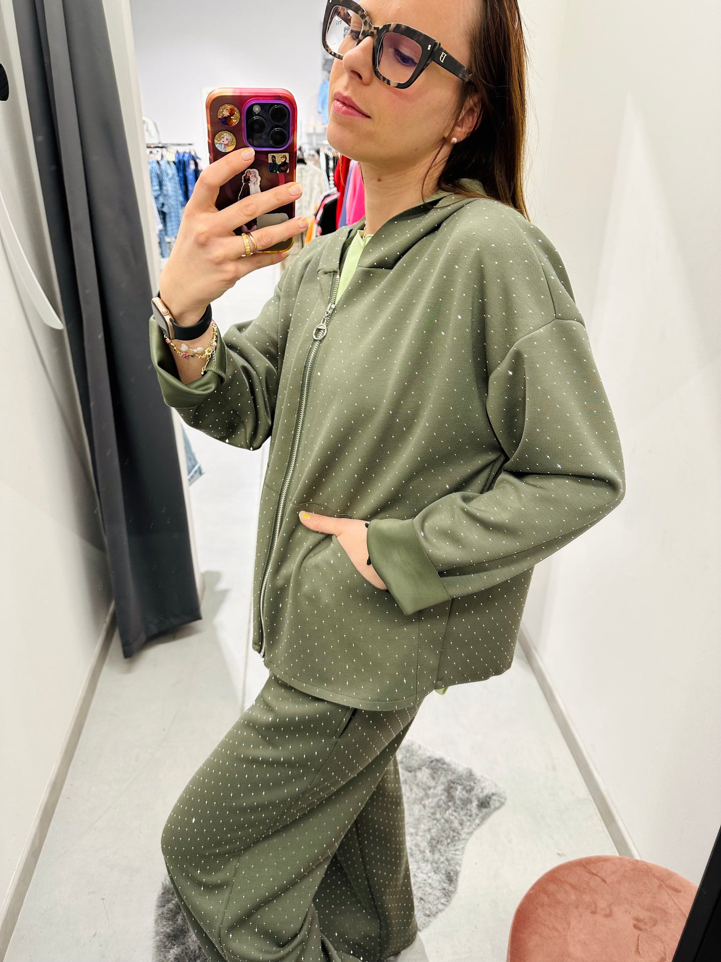 FELPA ARYA ZIP BRILLANTINI