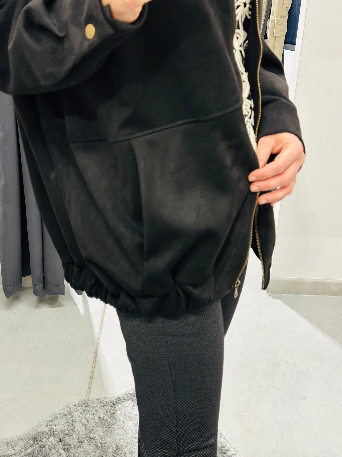 GIUBBETTO SCAMOSCIATO OVERSIZE