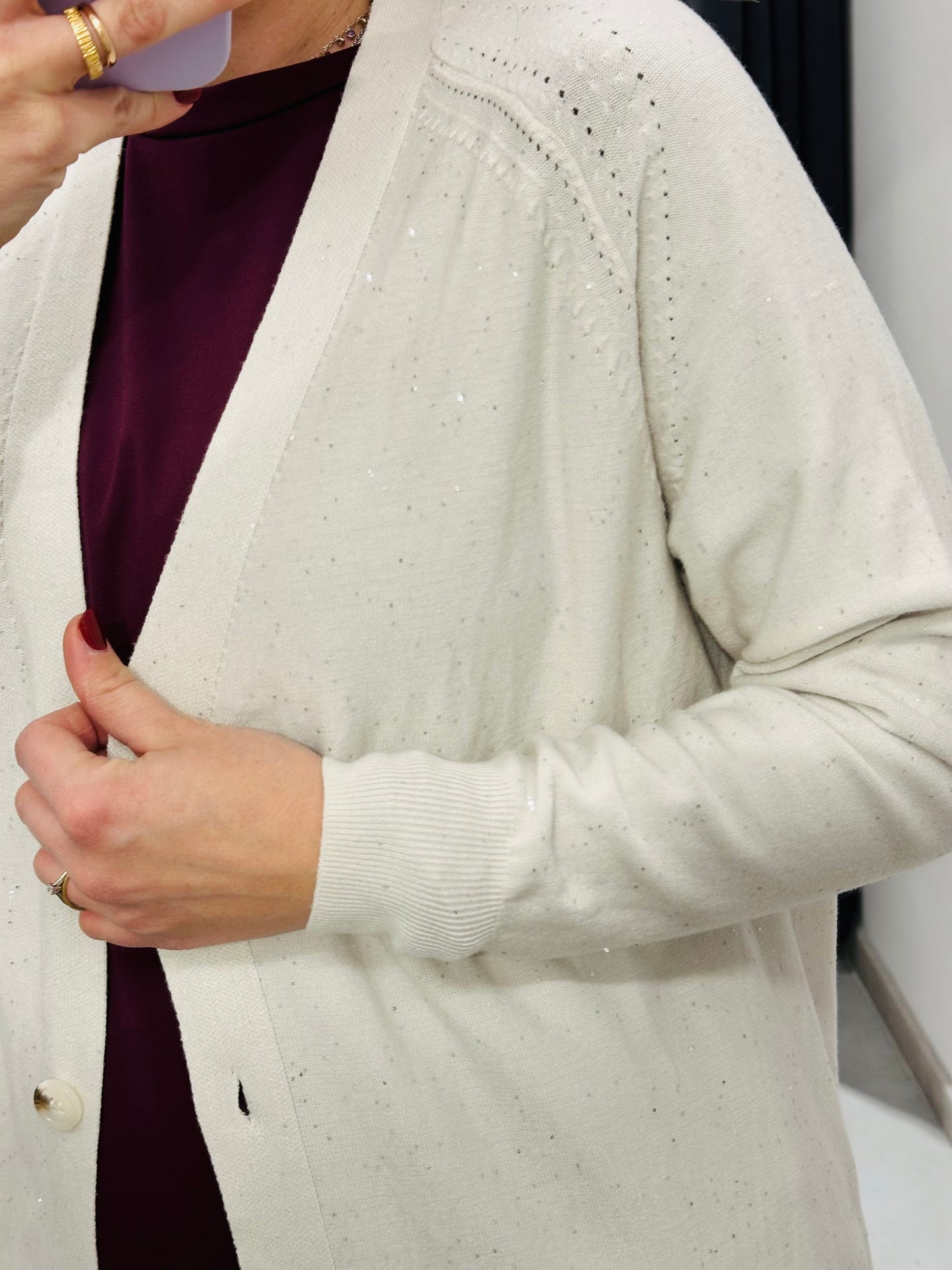 CARDIGAN LUNGO PAILLETTES CURVY