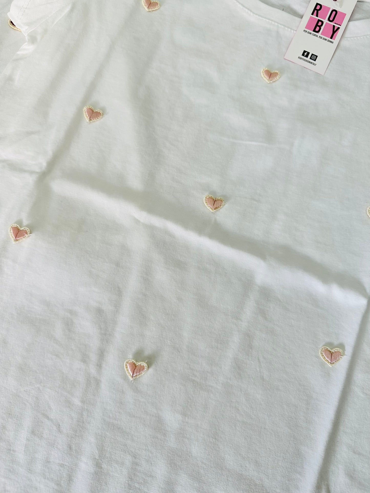 T-SHIRT CUORICINI RICAMATI