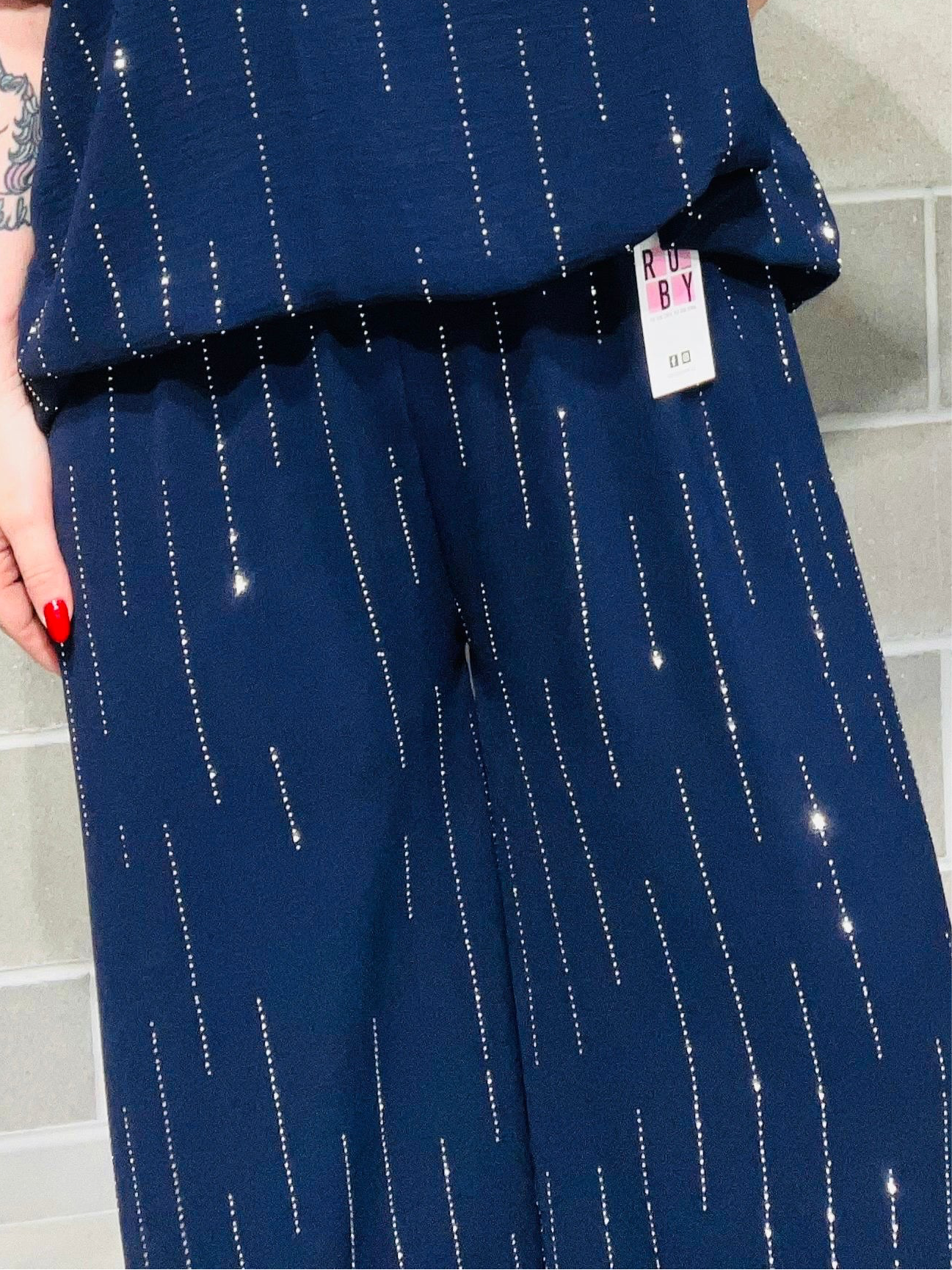PANTA PALAZZO BRILLANTINI TINA CURVY