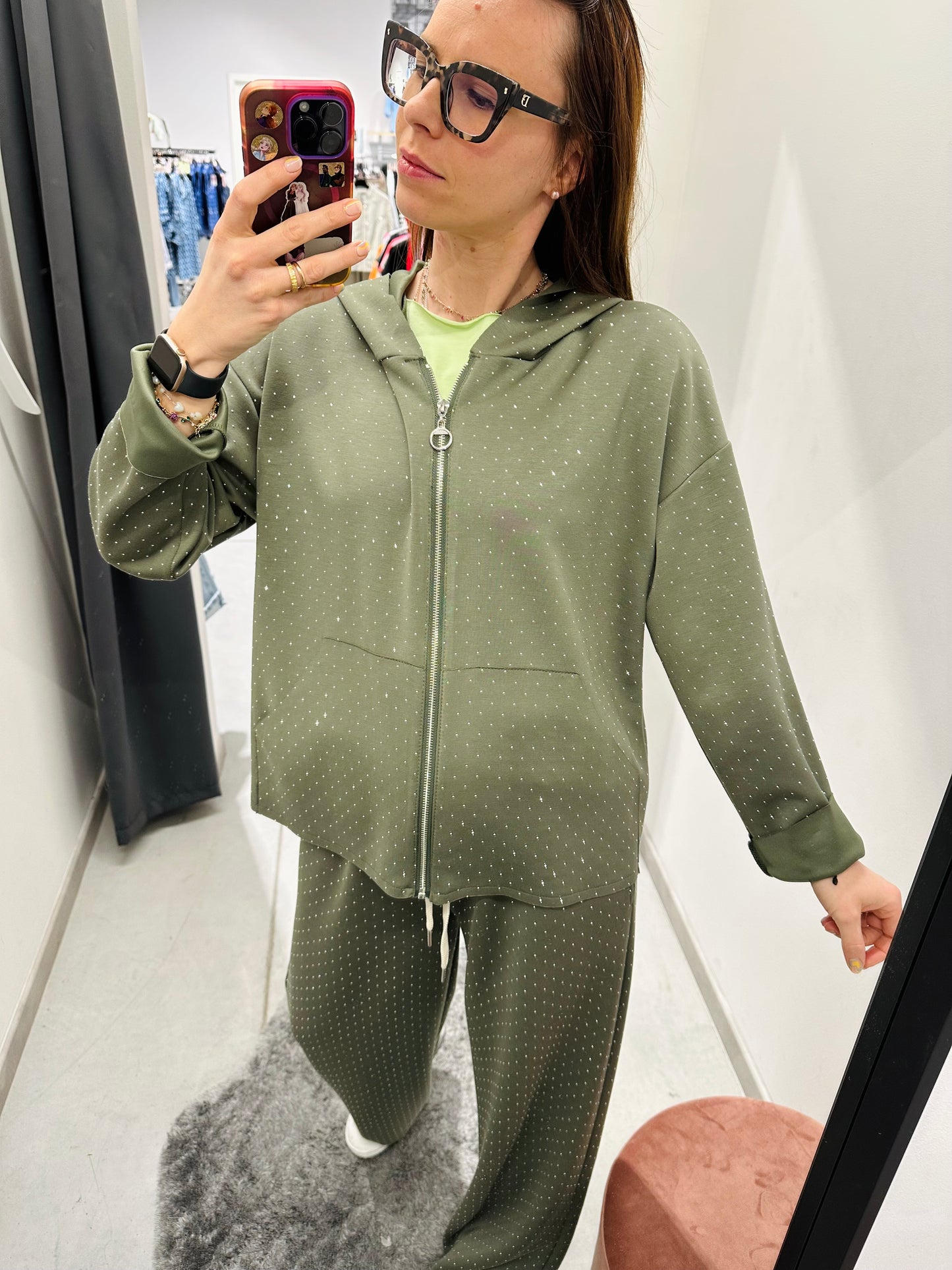 FELPA ARYA ZIP BRILLANTINI
