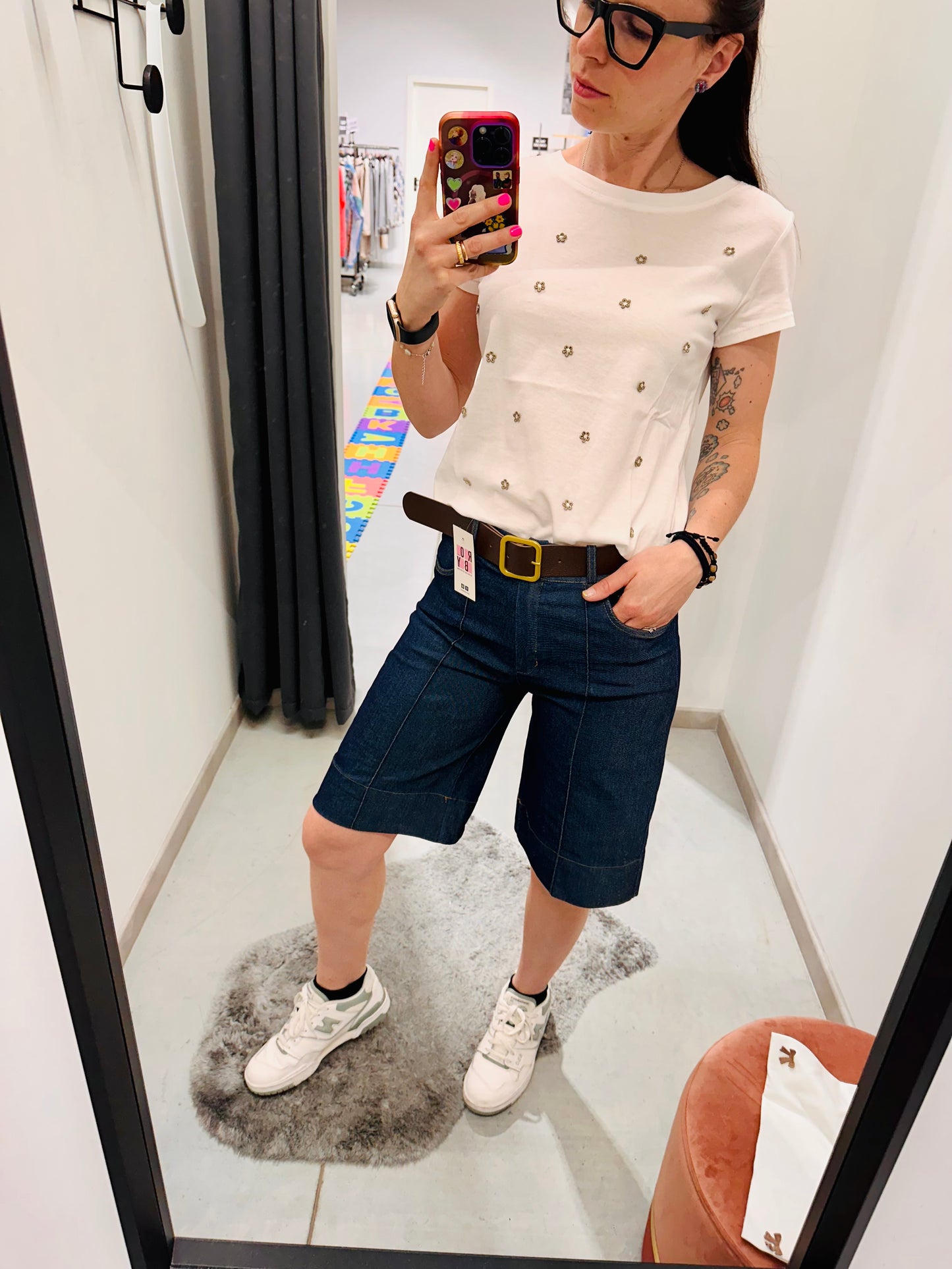 BERMUDA JEANS SCURO