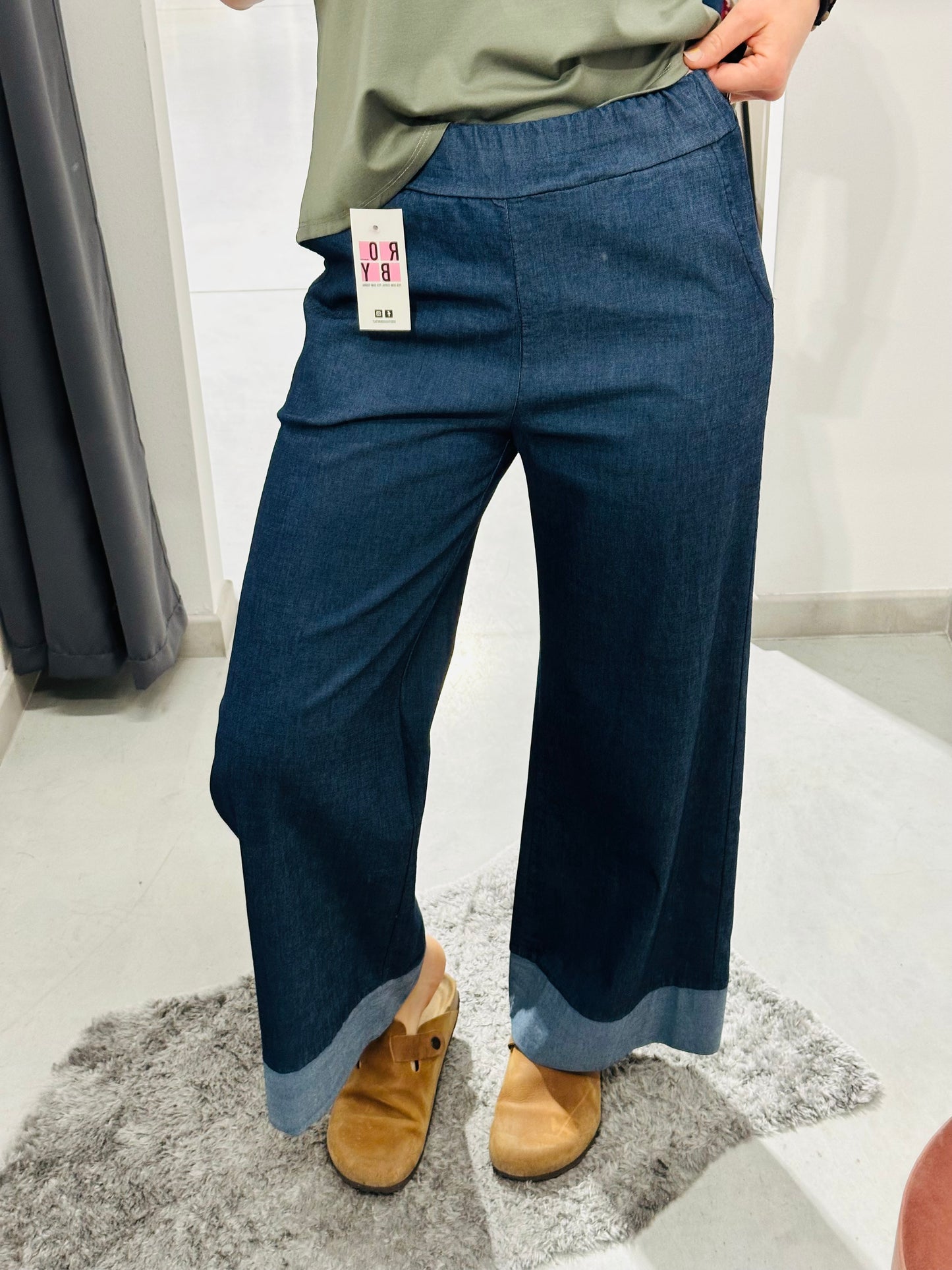 PANTA PALAZZO JEANS LEGGERO CURVY