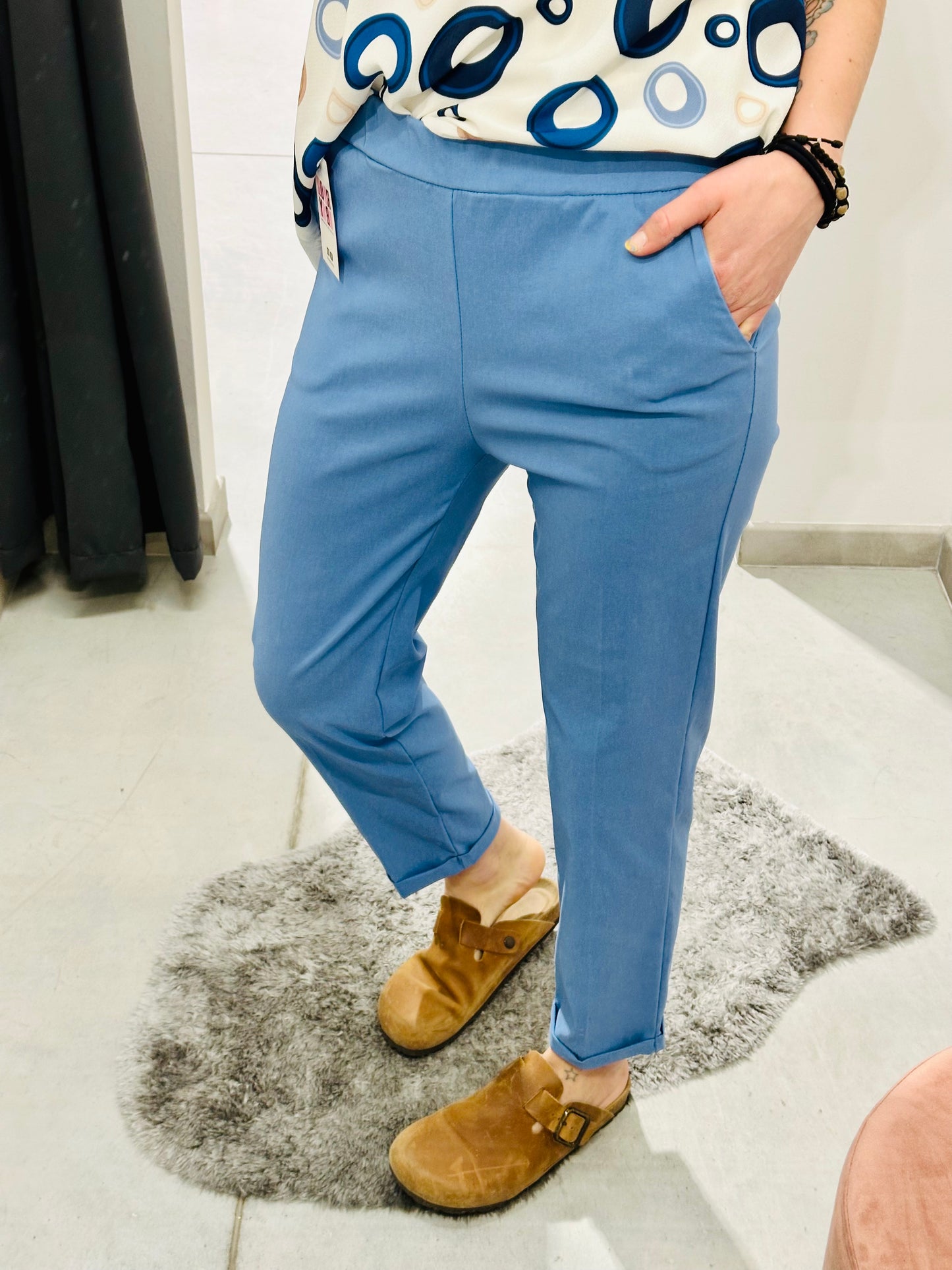 PANTALONI PUNTO MILANO ELASTICIZZATI