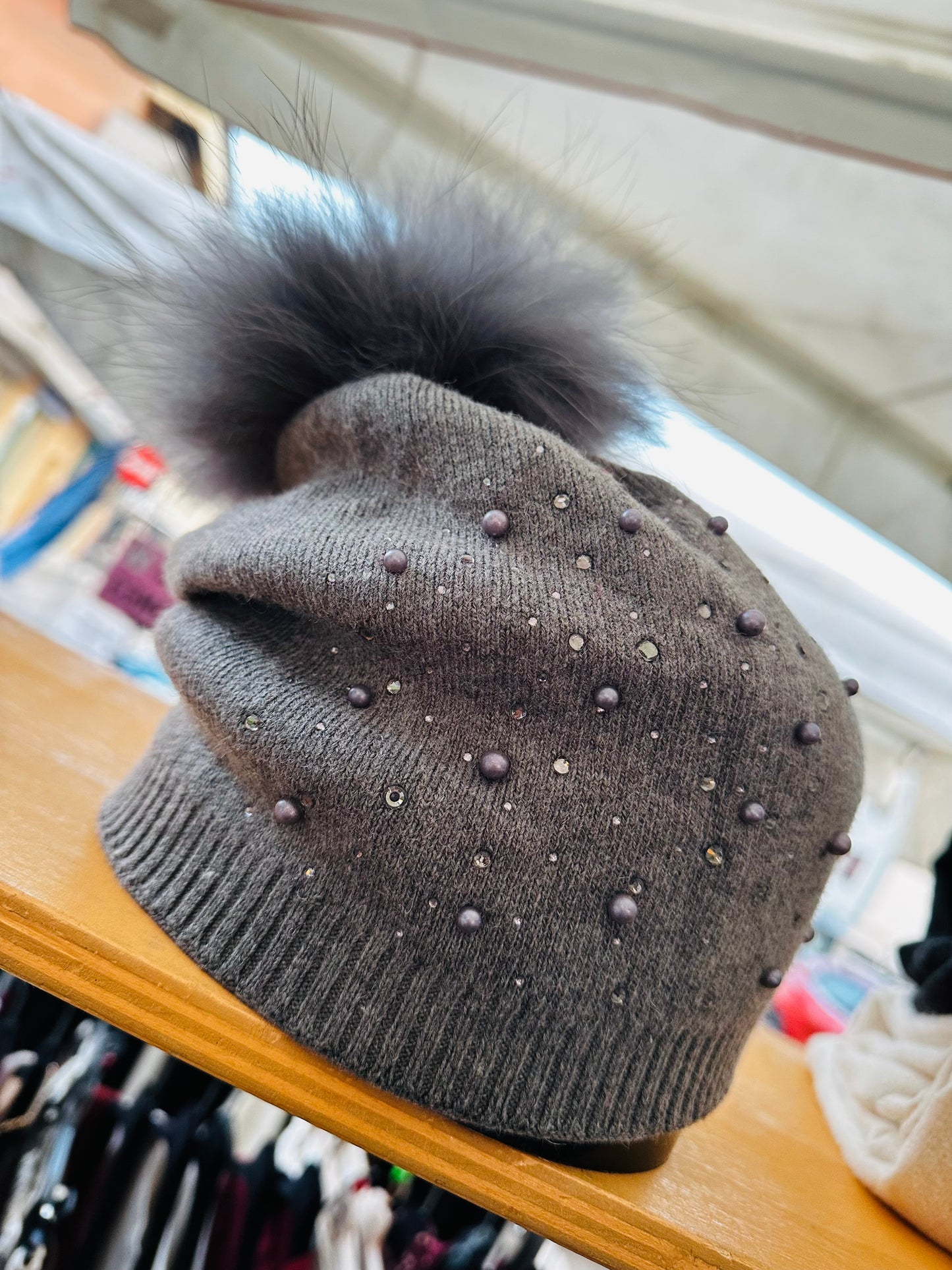 BERRETTO PERLINE MISTO CASHMERE/LANA