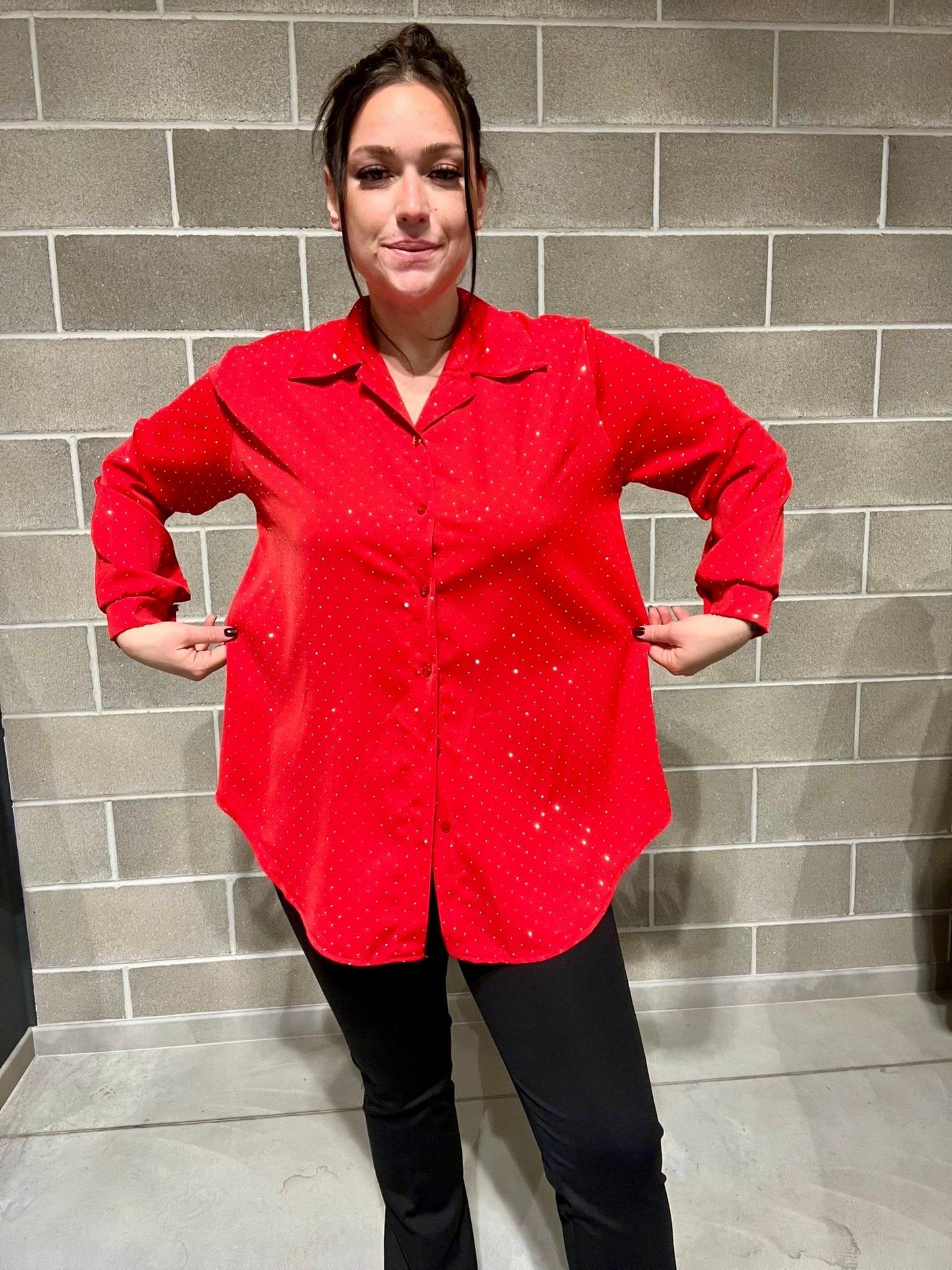 CAMICIA BRILLANTINI CURVY