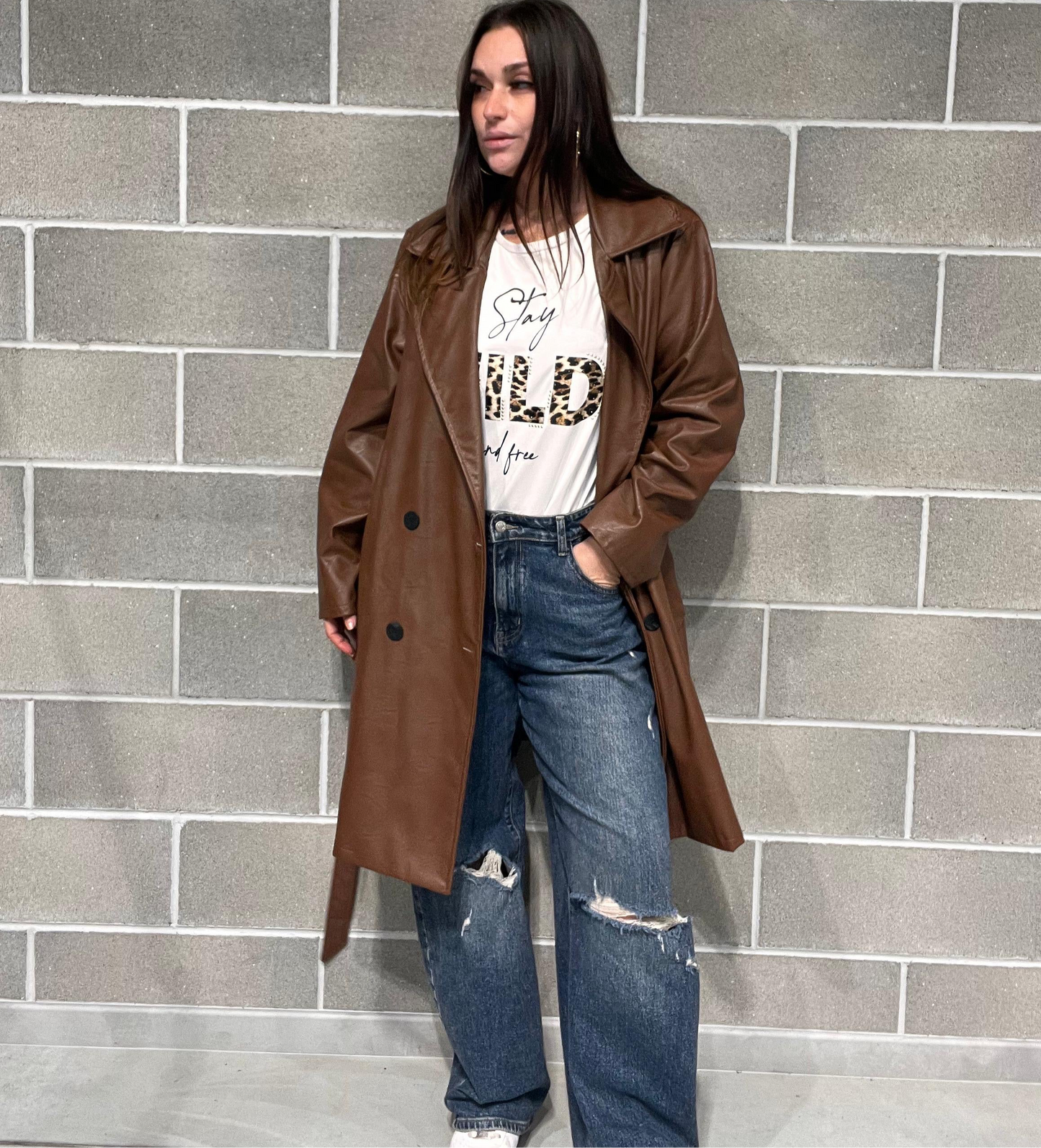 TRENCH DOPPIOPETTO ECOPELLE CURVY