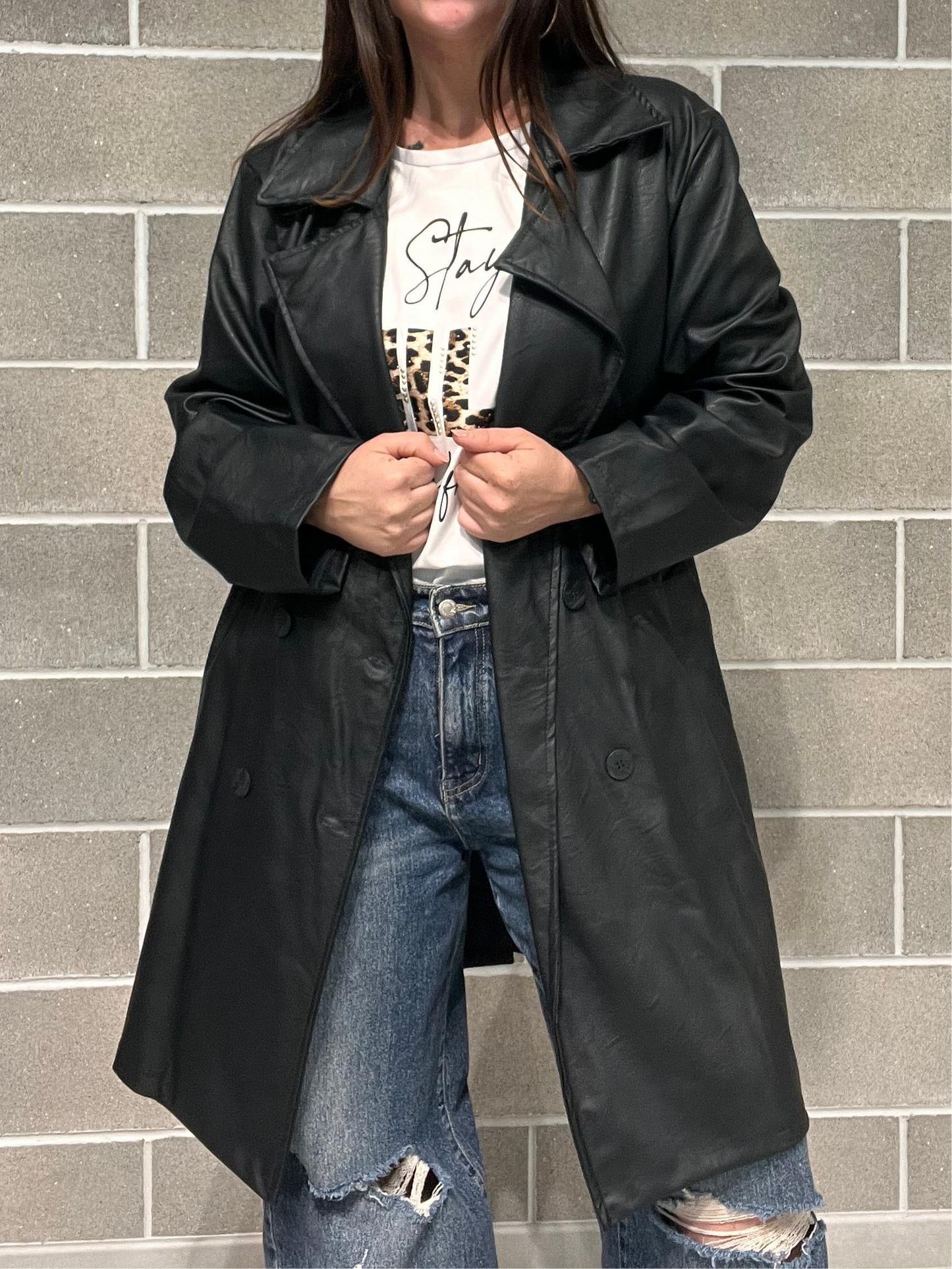TRENCH DOPPIOPETTO ECOPELLE CURVY