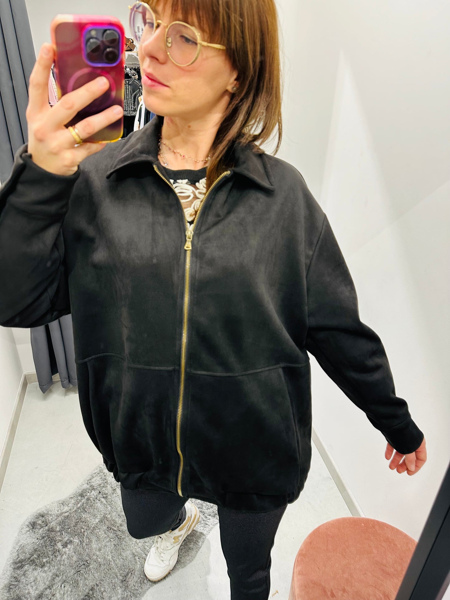 GIUBBETTO SCAMOSCIATO OVERSIZE