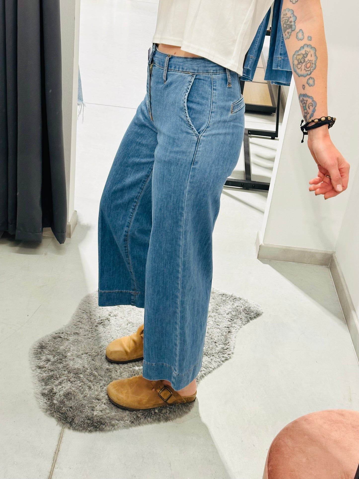 JEANS PALAZZO LEGGERI TASCHE FRANCESI CHIARA