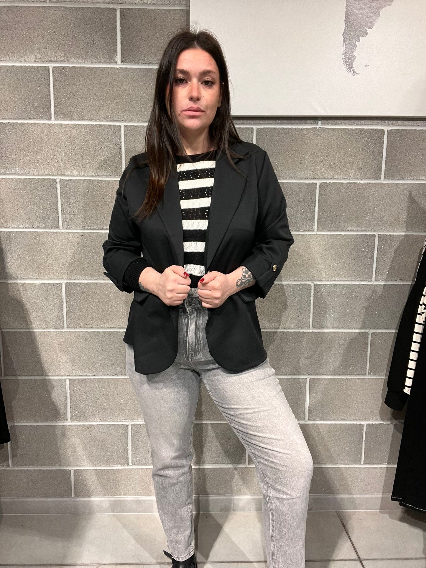 GIACCA BOTTONE GIOIELLO CURVY