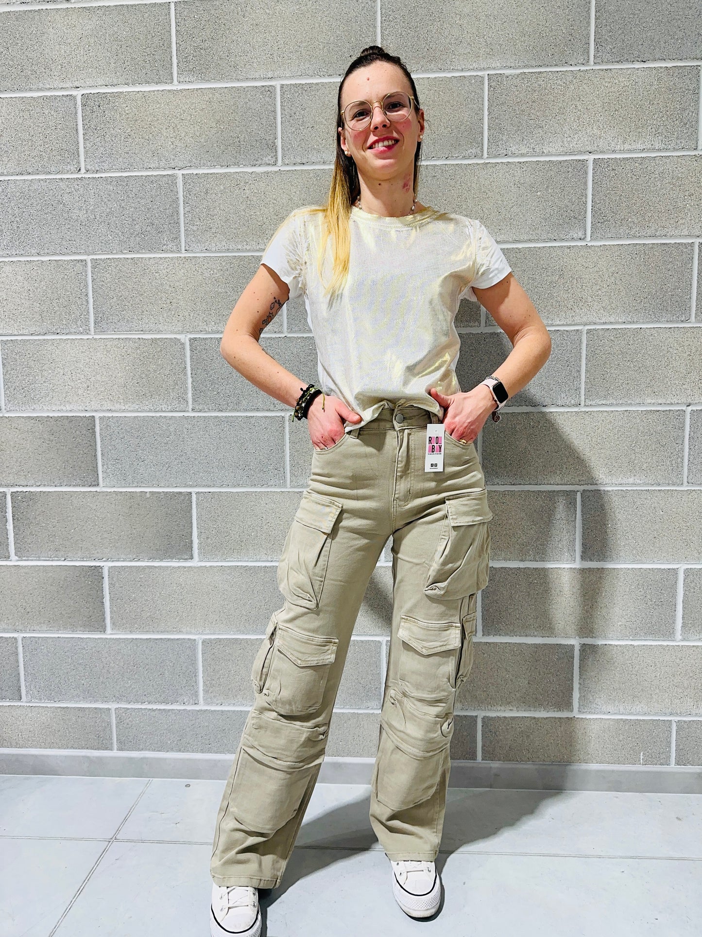 JEANS CARGO KISS PINK