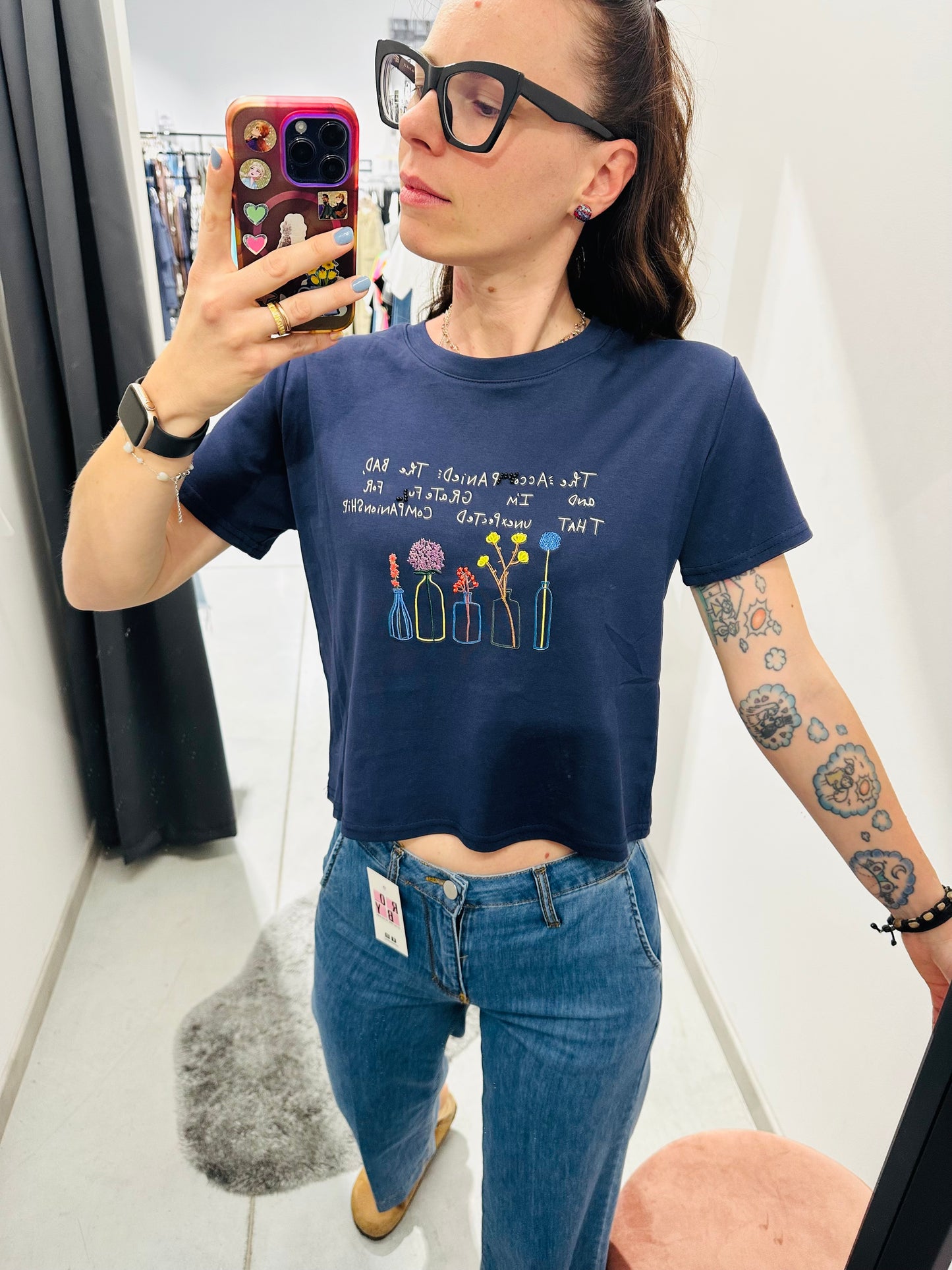 T-SHIRT CROP PIANTINE