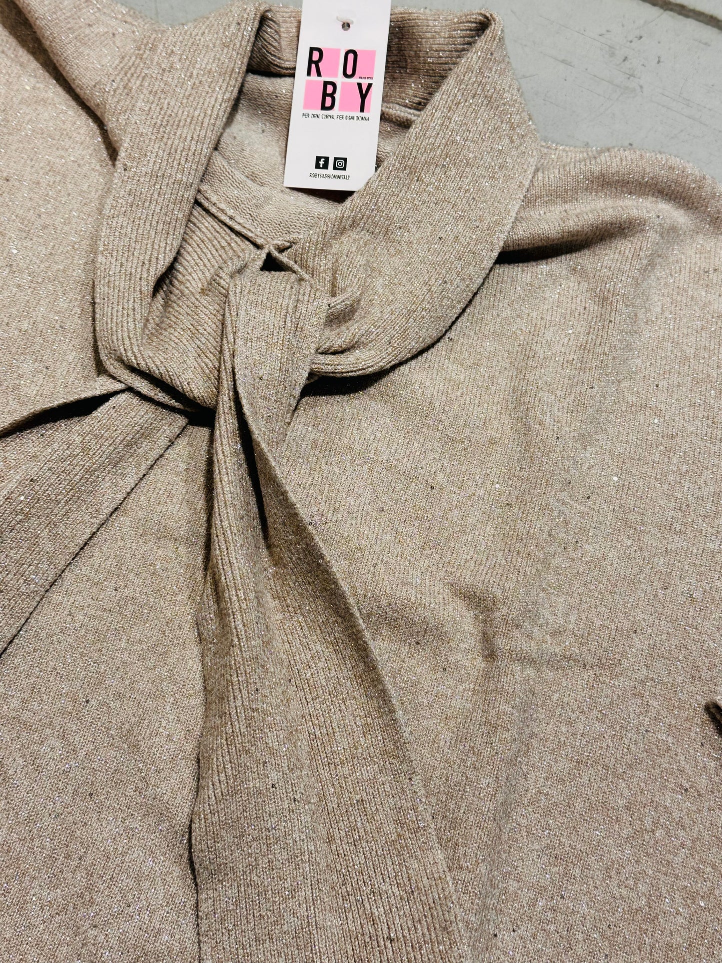 MAGLIONE CRAVATTA LAMINATO