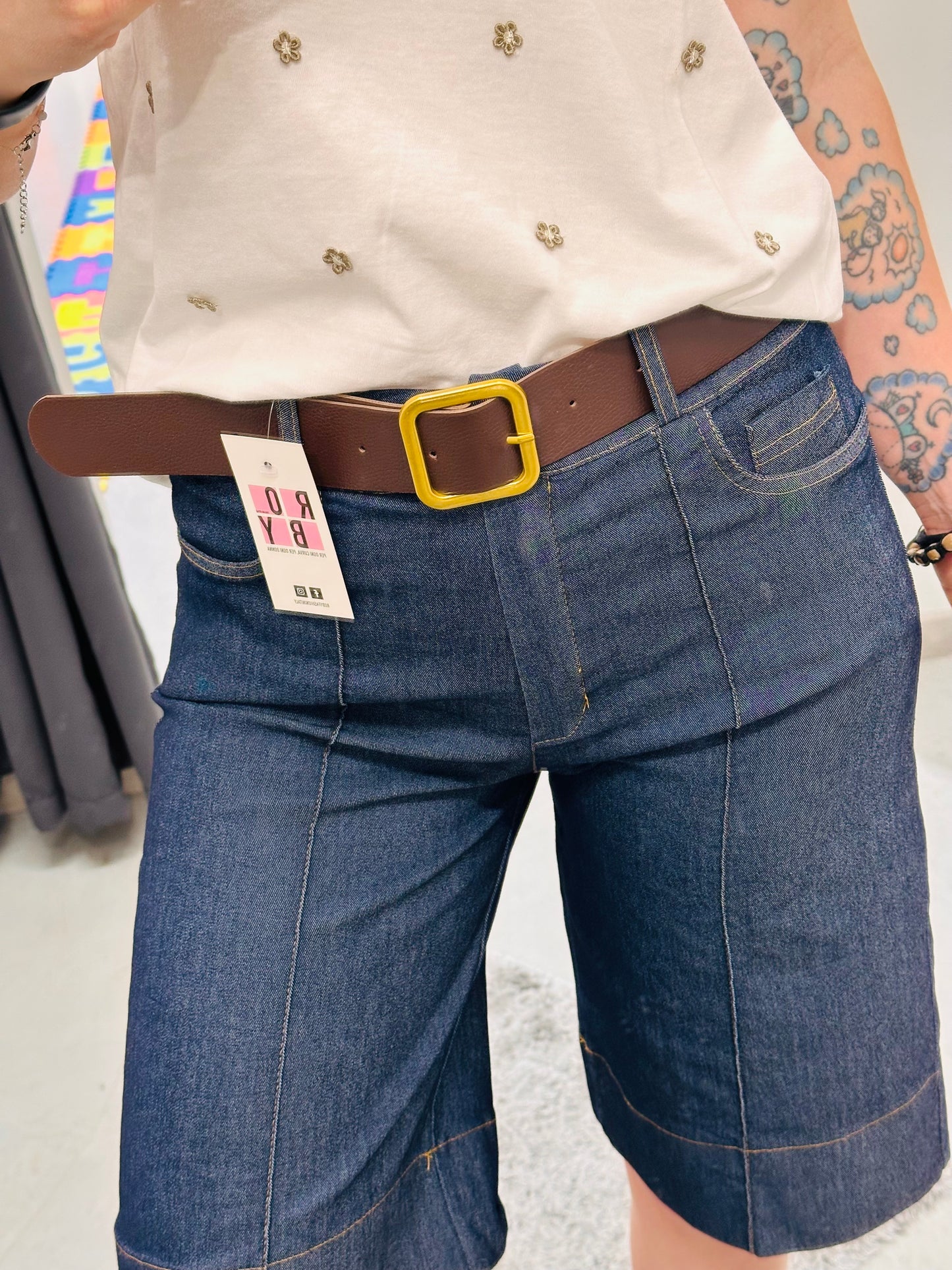 BERMUDA JEANS SCURO