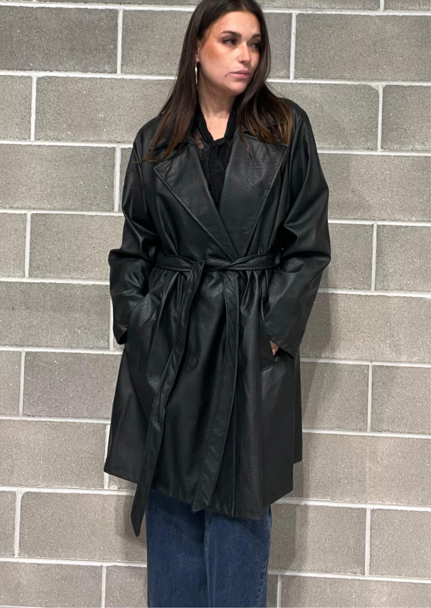 TRENCH DOPPIOPETTO ECOPELLE CURVY