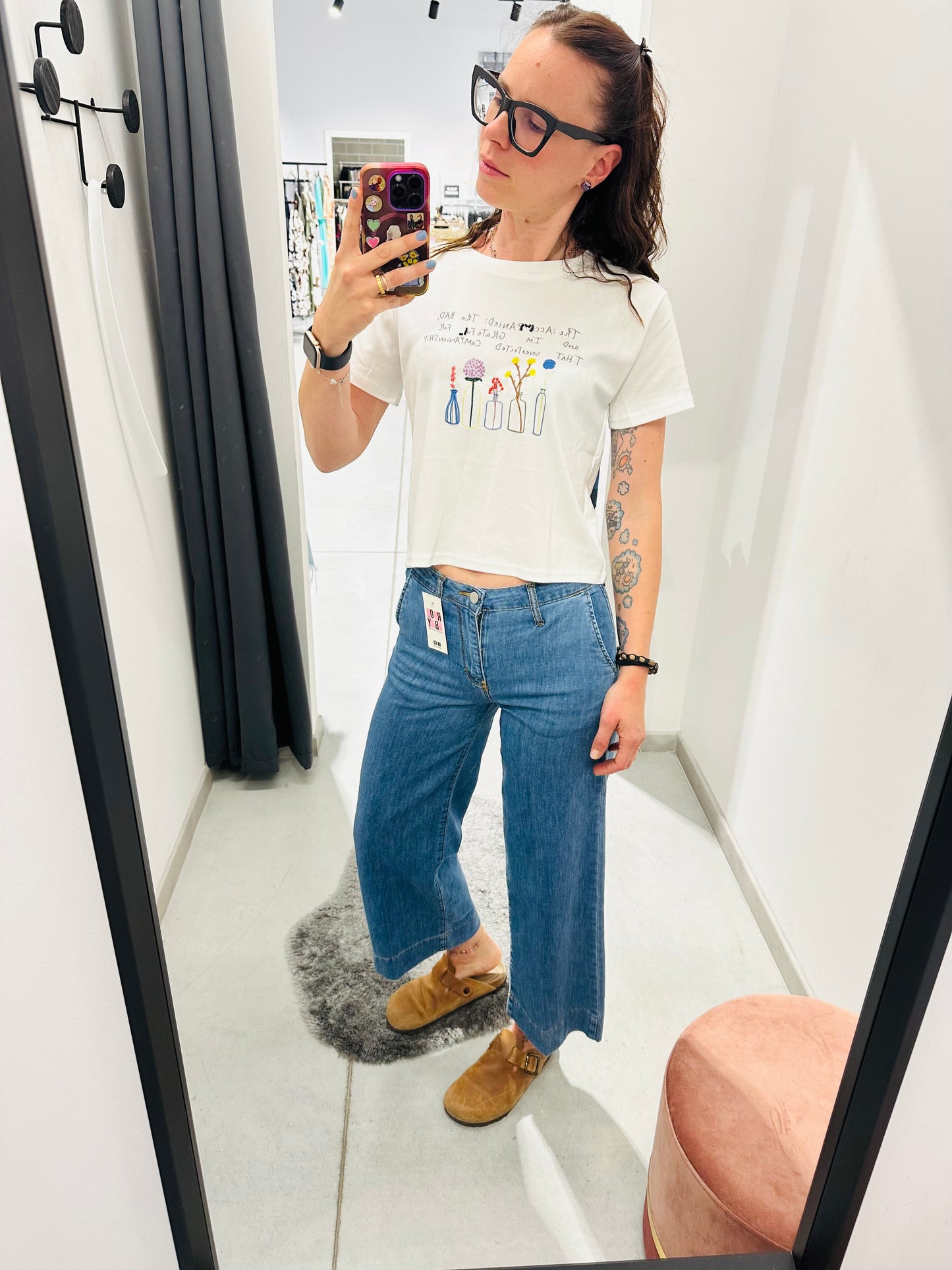 T-SHIRT CROP PIANTINE