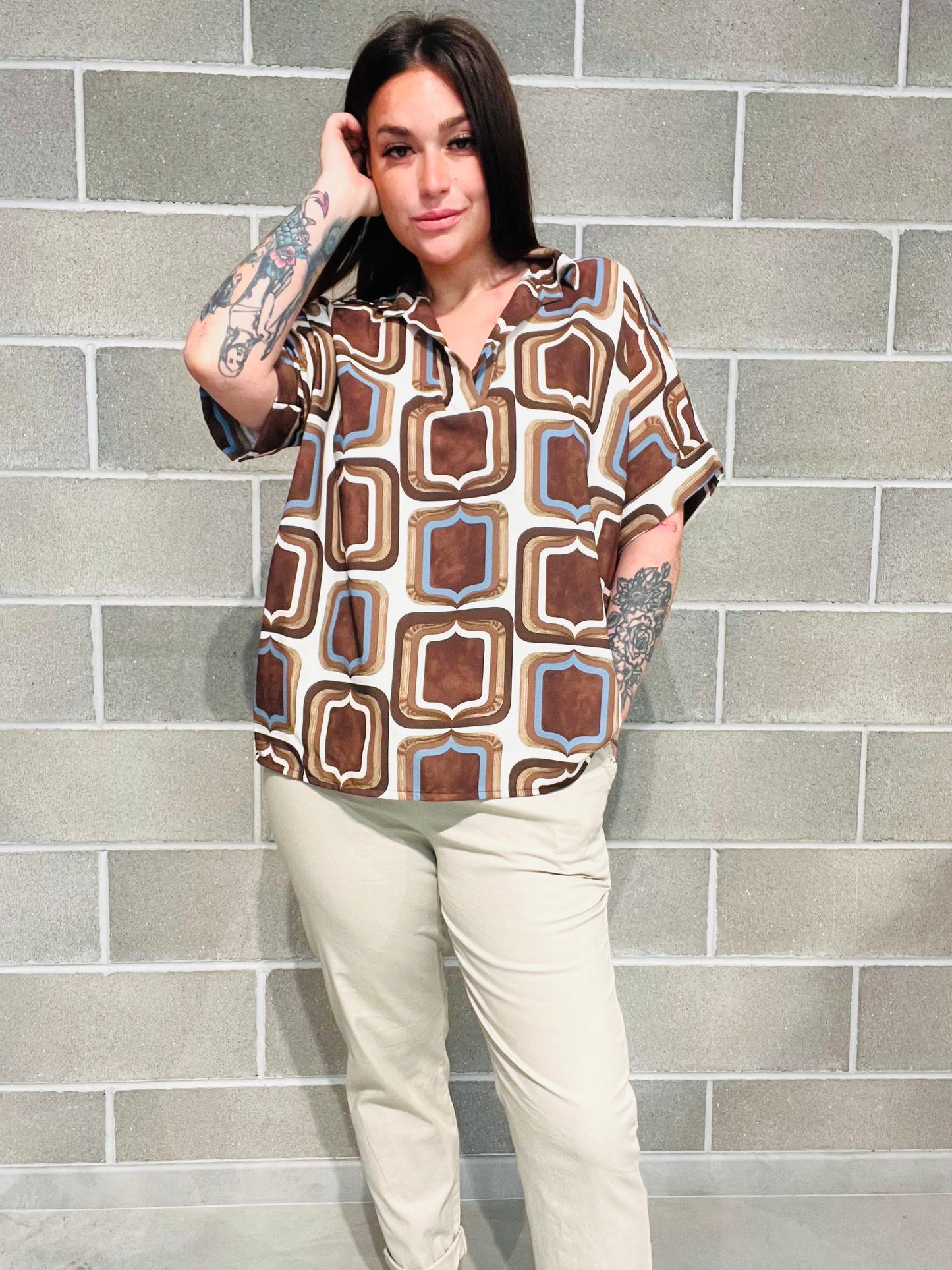 BLUSA QUADRI FANTASIA CURVY