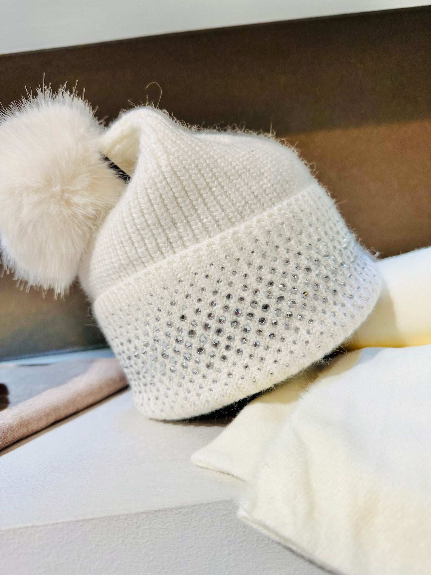 BERRETTO BRILLANTINI MISTO LANA