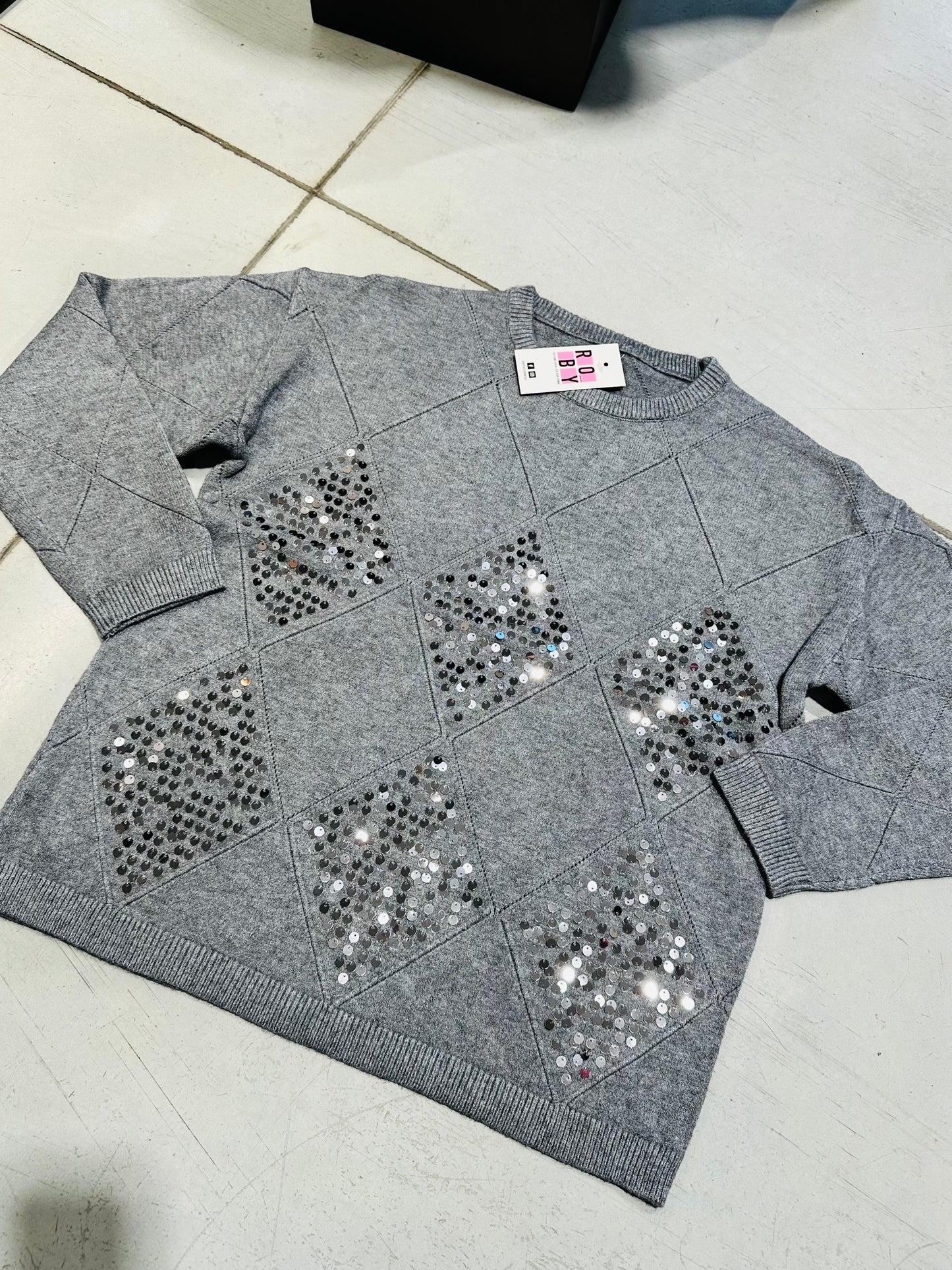 MAGLIONE ROMBI PAILLETTES