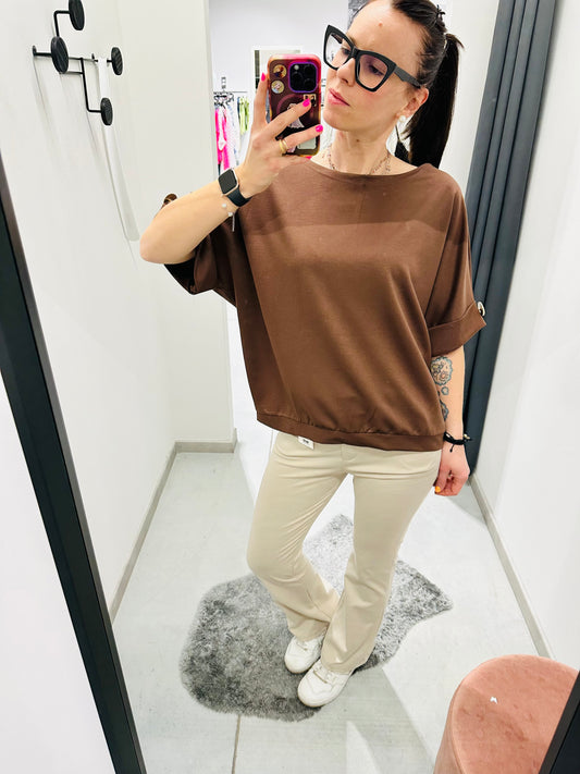 MAGLIA OVER BOTTONE DORATO