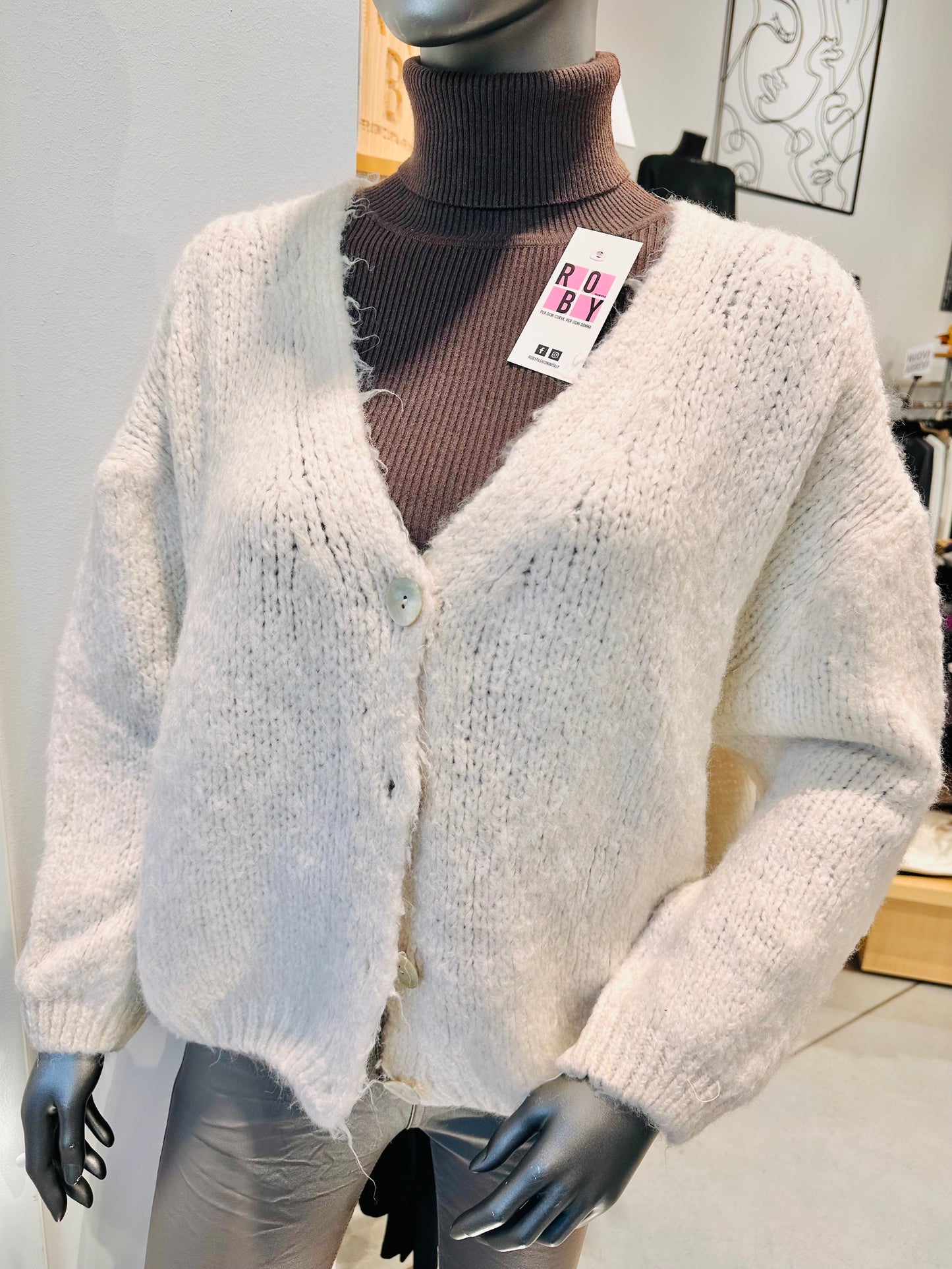 CARDIGAN OVERSIZE MISTO LANA